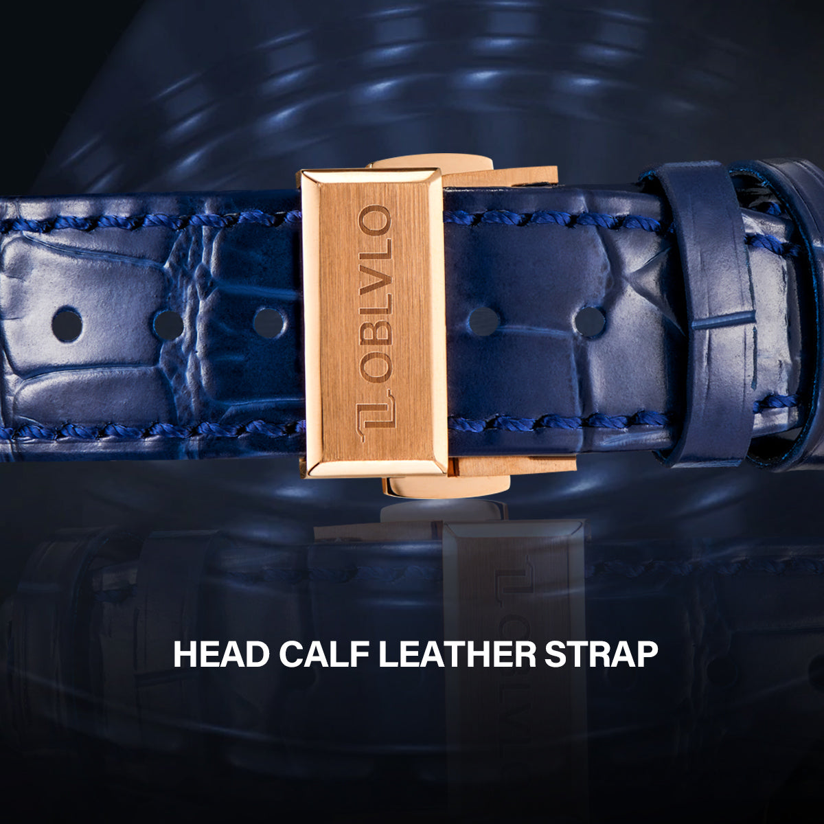 OBLVLO 12 Constellation Fashion Automatic Mechanical Watch for Men Luminous Earth Star Leather Strap Waterproof Gift Clock GC