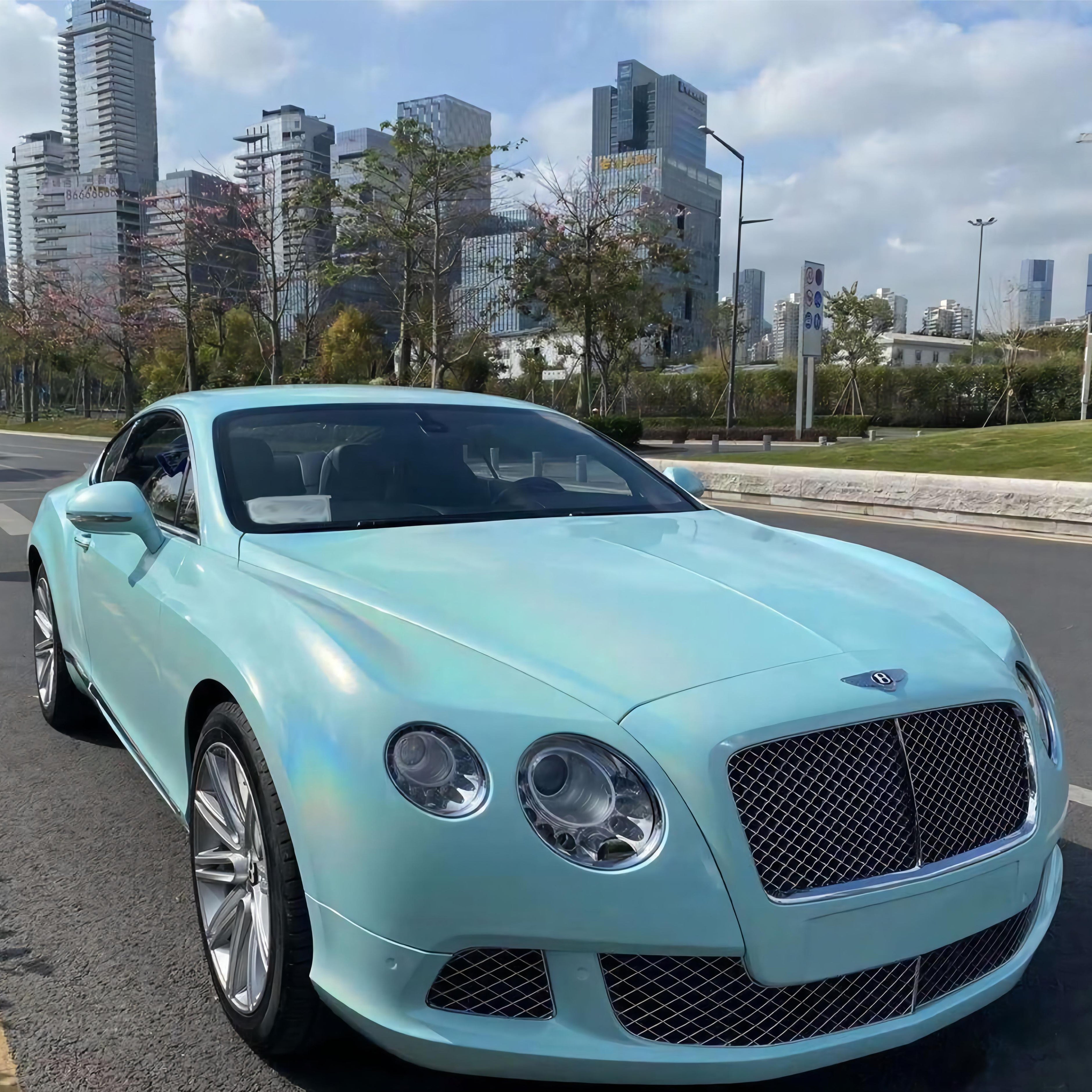 Chameleon Iridescent Rainbow Gloss Tiffany Blue Vinyl Wrap 2023 02