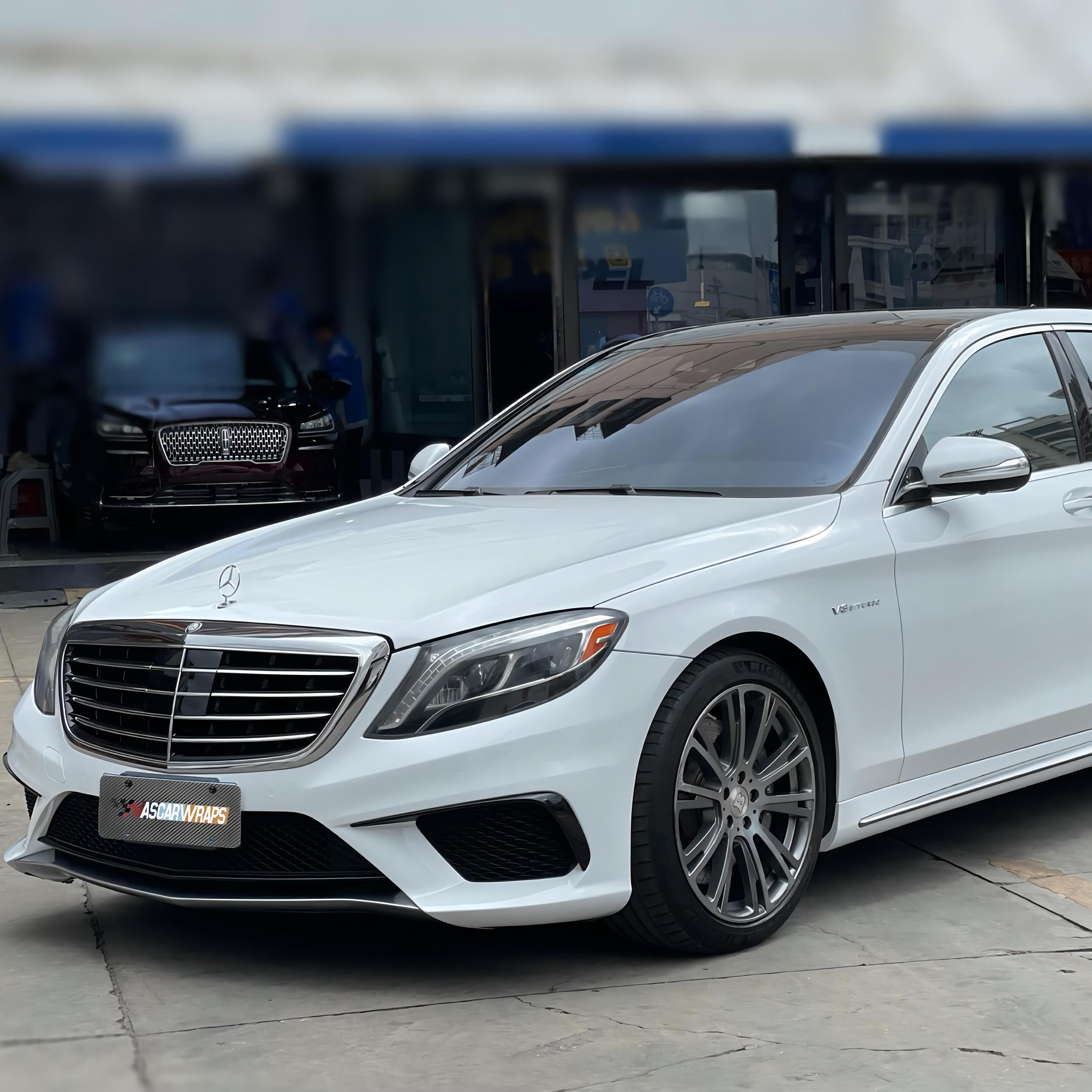 High Gloss White Metallic Vinyl Wrap 02