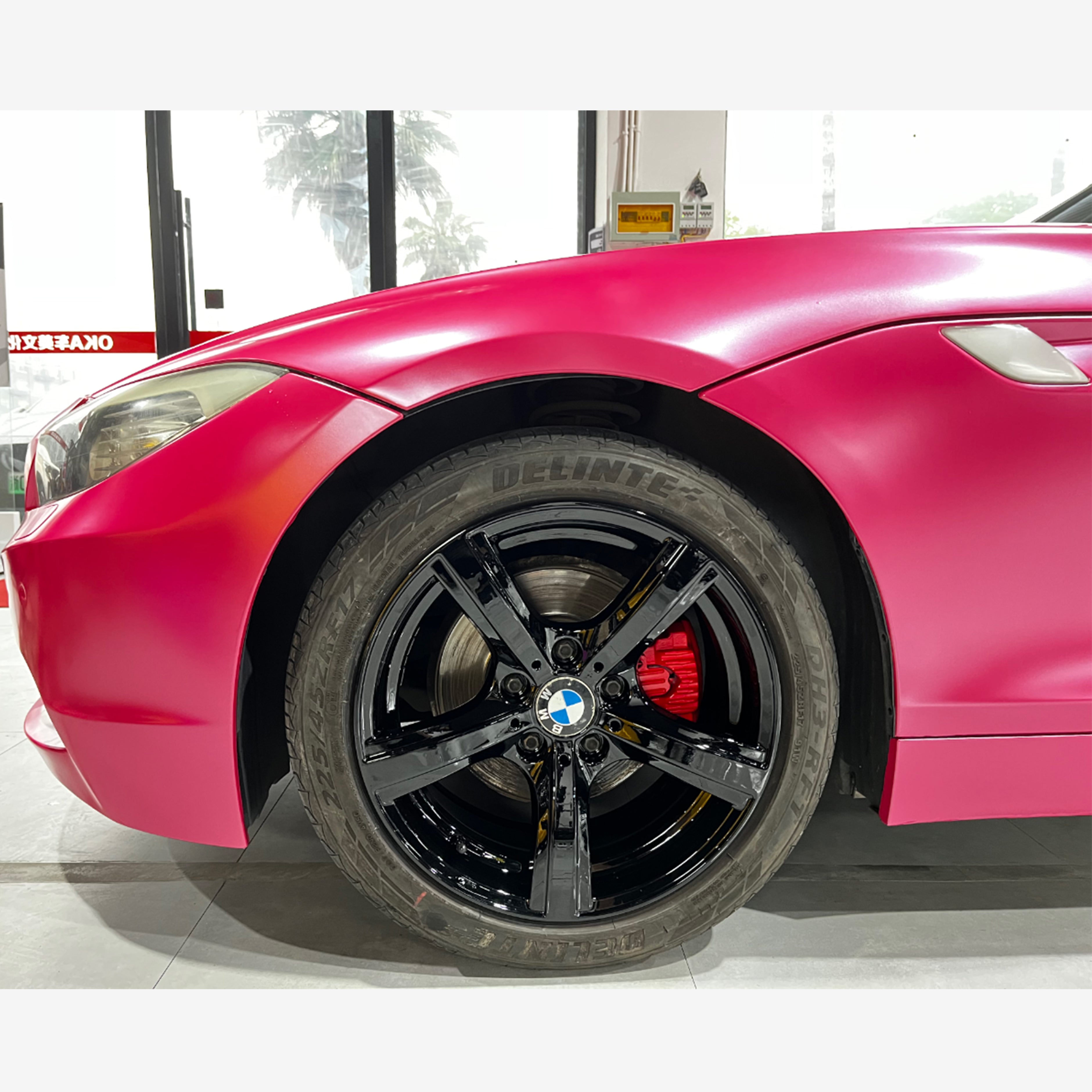 BMW Z4 satin pink metallic vinyl wrap 2023 02