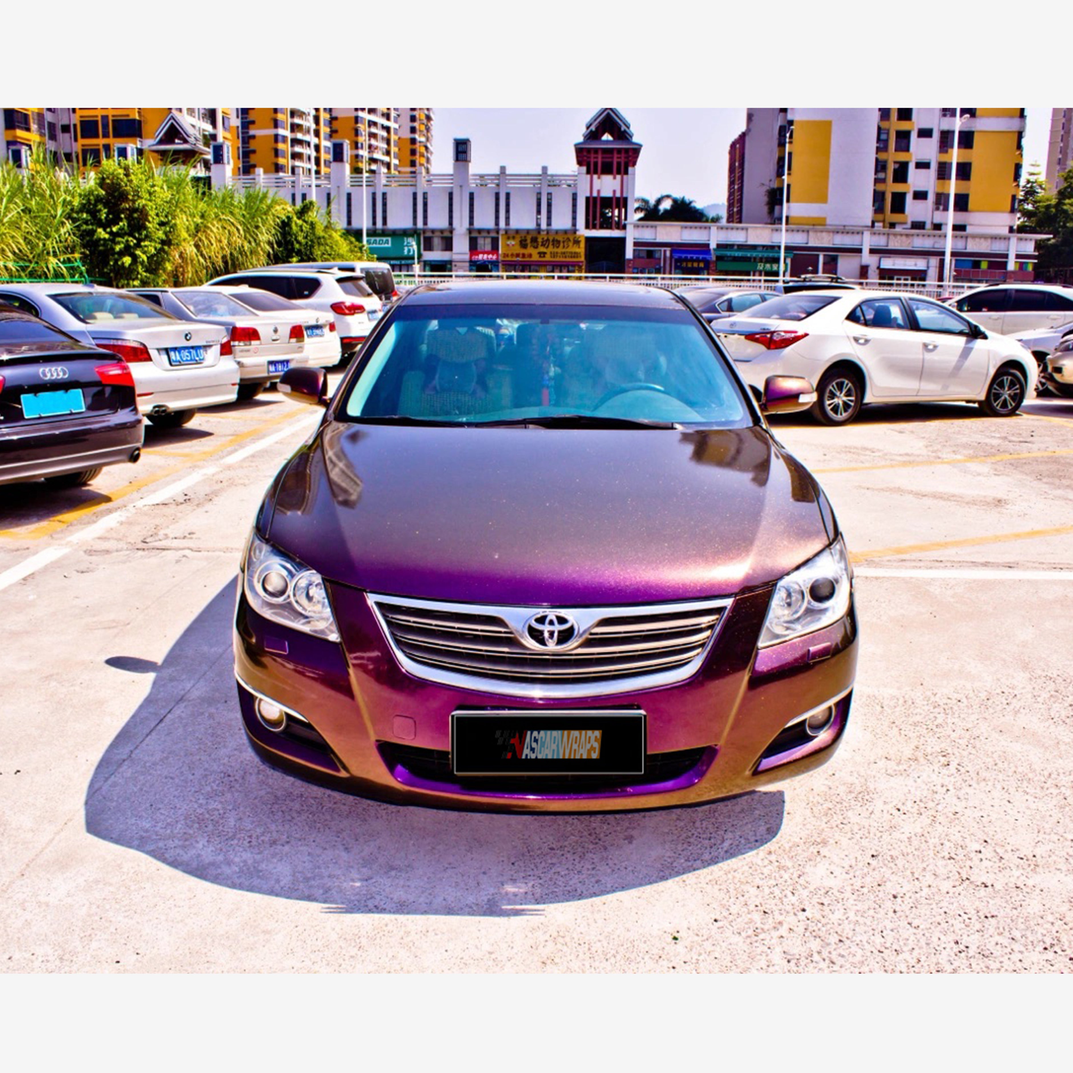 Gloss Diamond Metallic Purple Glod Vinyl Wrap 03