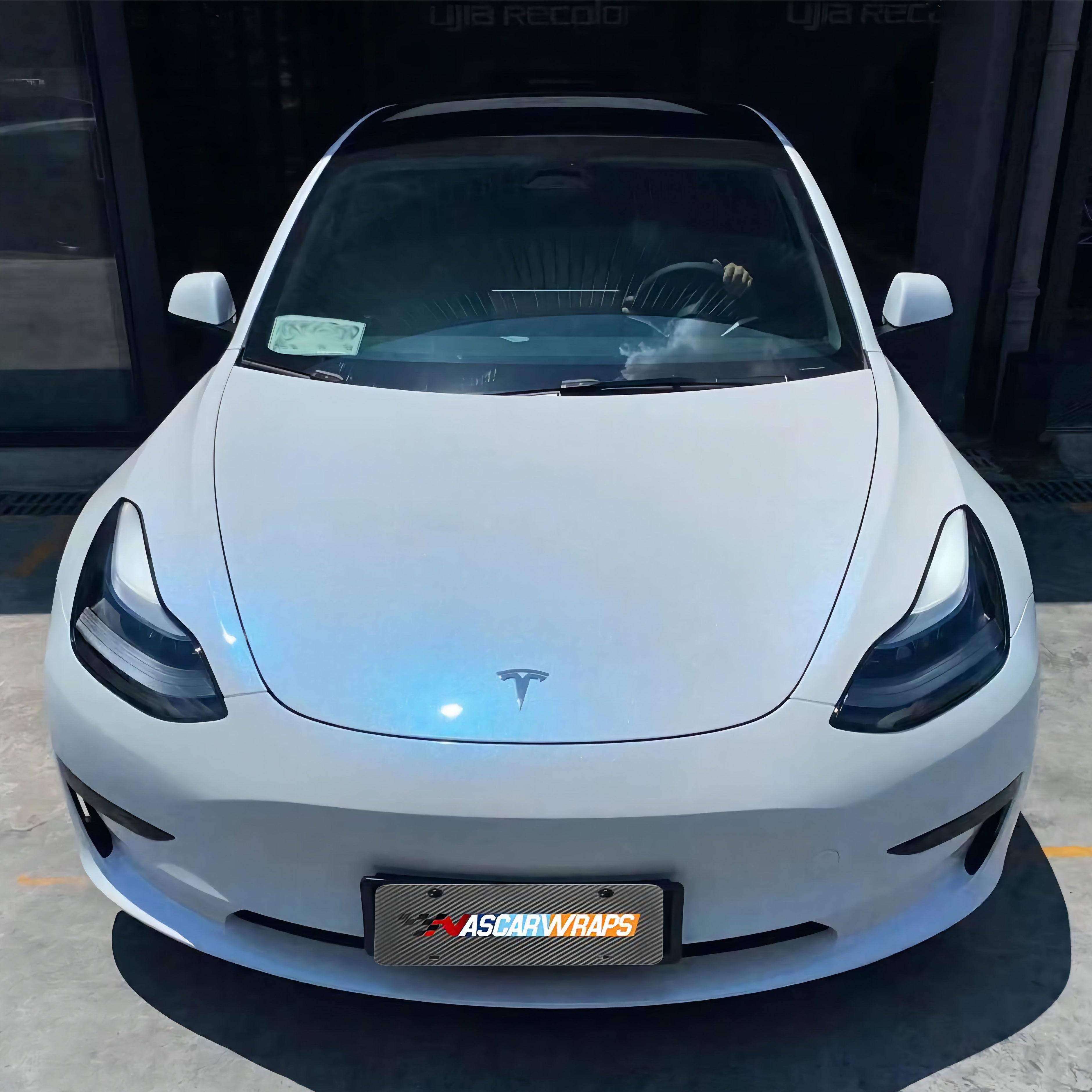 Diamond Gloss White To Blue Vinyl Wraps 202302