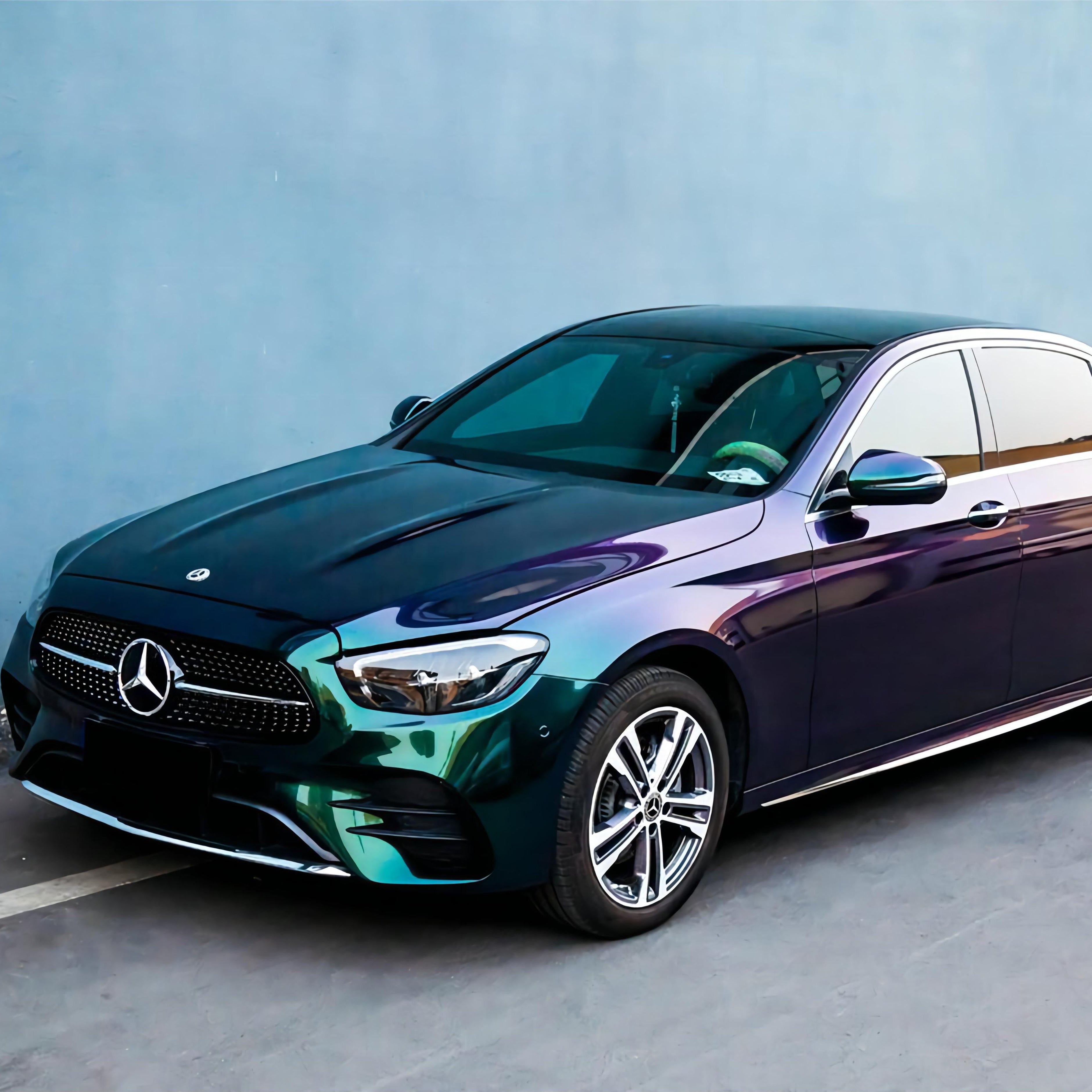 Gloss Chameleon Diamond Green Purple Vinyl Wrap 202302