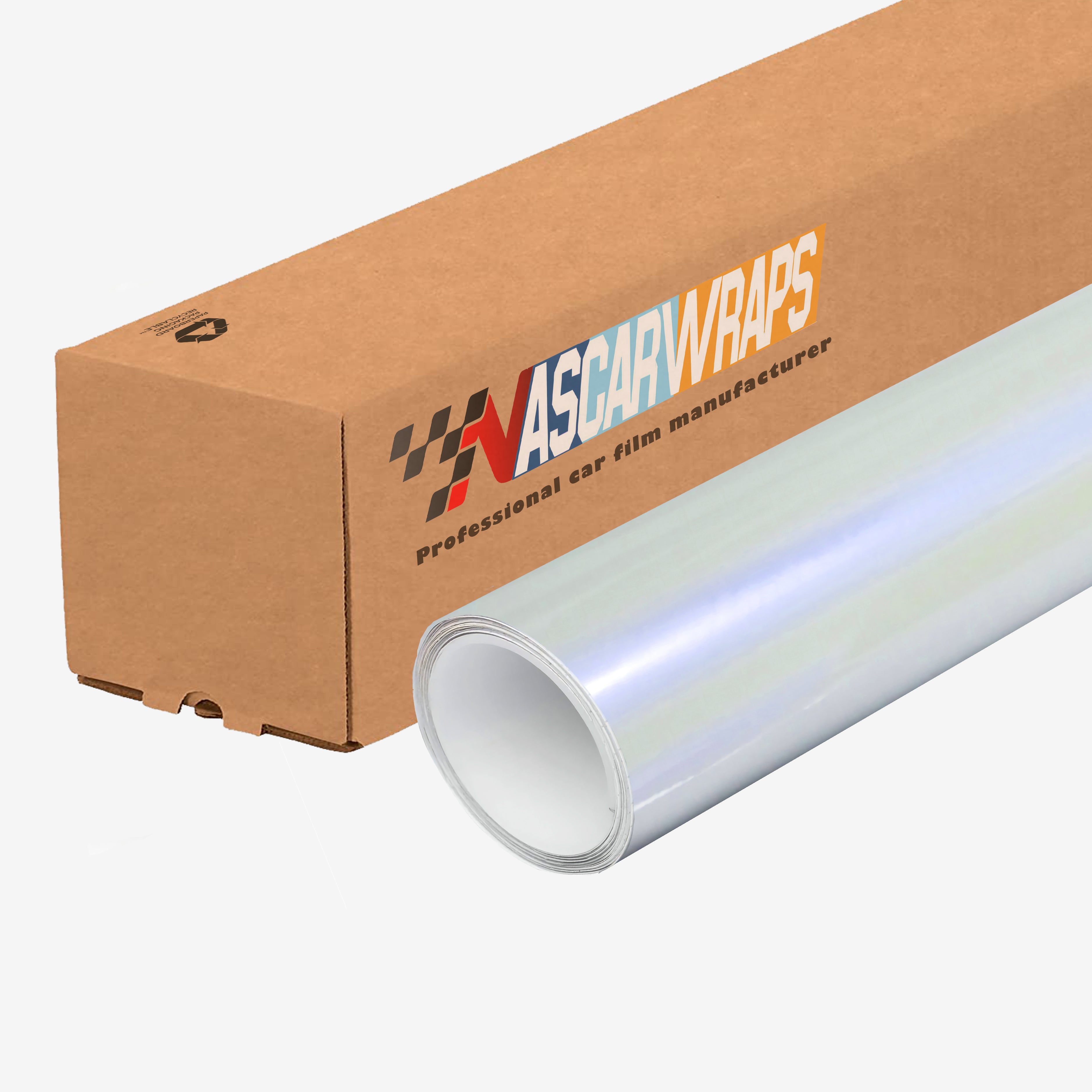 Gloss Pearl White Blue Vehicle Wraps 202303