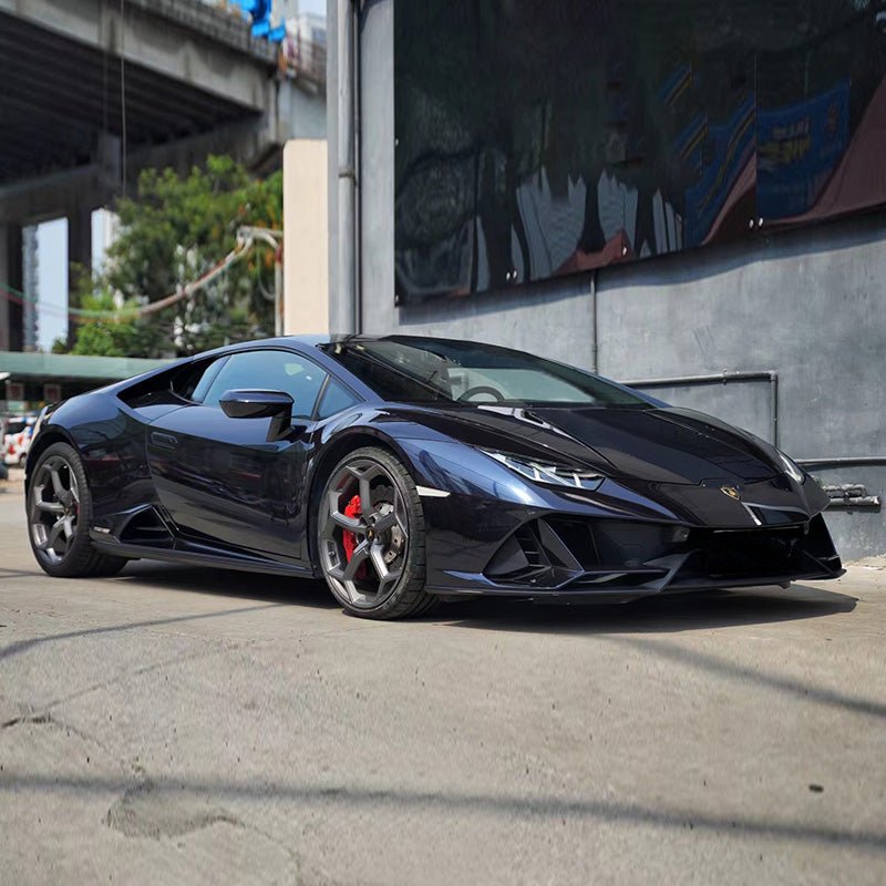 Glossy Metallic Glitter Black Blue Vinyl Wrap