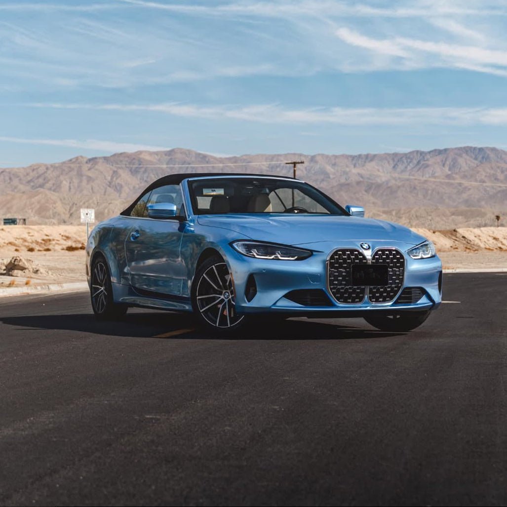 Glossy Metallic Silver Lake Blue Vinyl Wrap