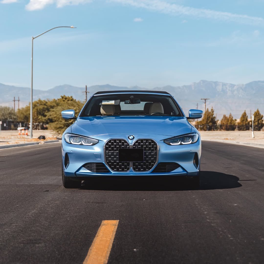 Glossy Metallic Silver Lake Blue Vinyl Wrap