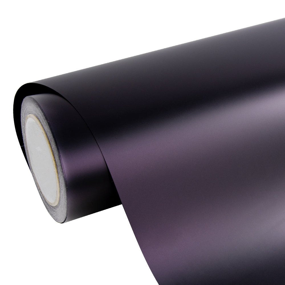 Matte Metallic Black Purple Vinyl Wrap
