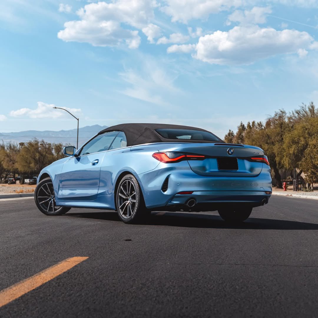 Glossy Metallic Silver Lake Blue Vinyl Wrap