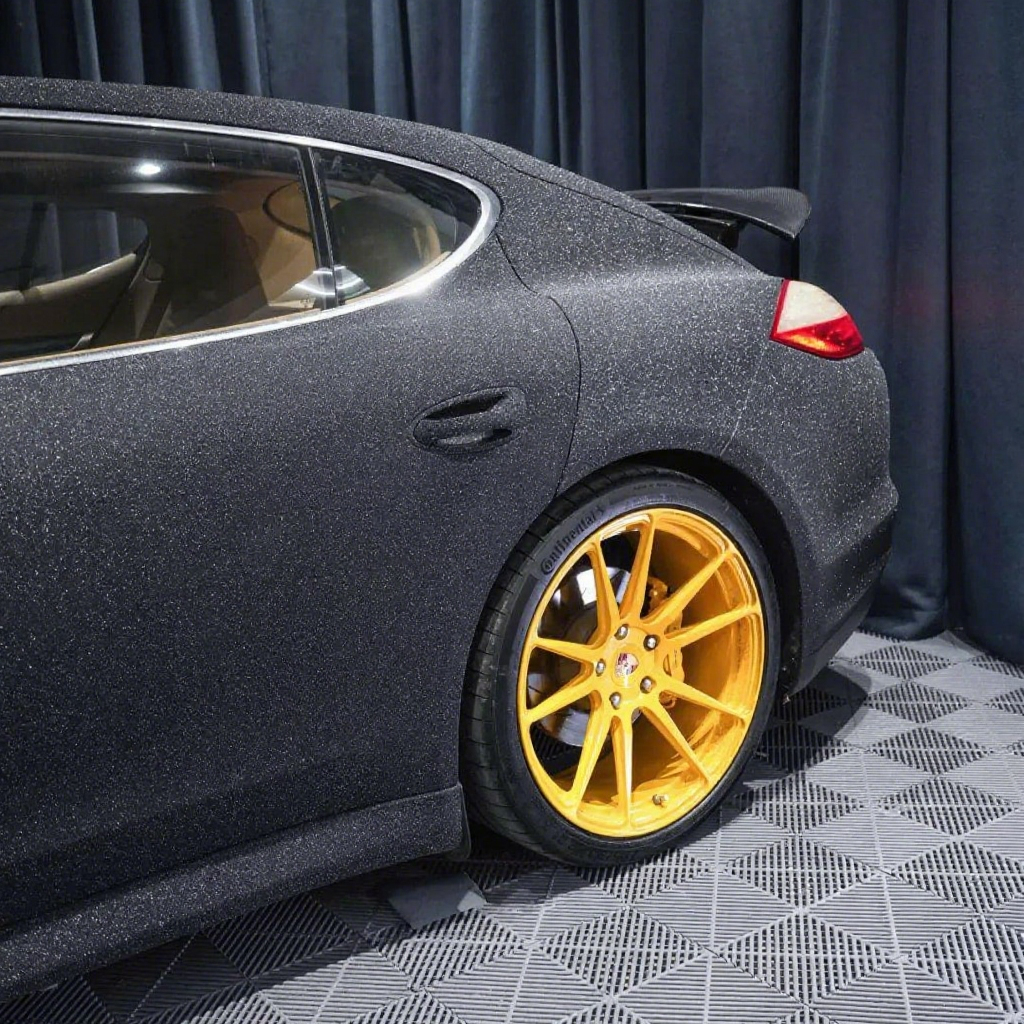 Matte Super Diamond  Black Car Vinyl Wrap