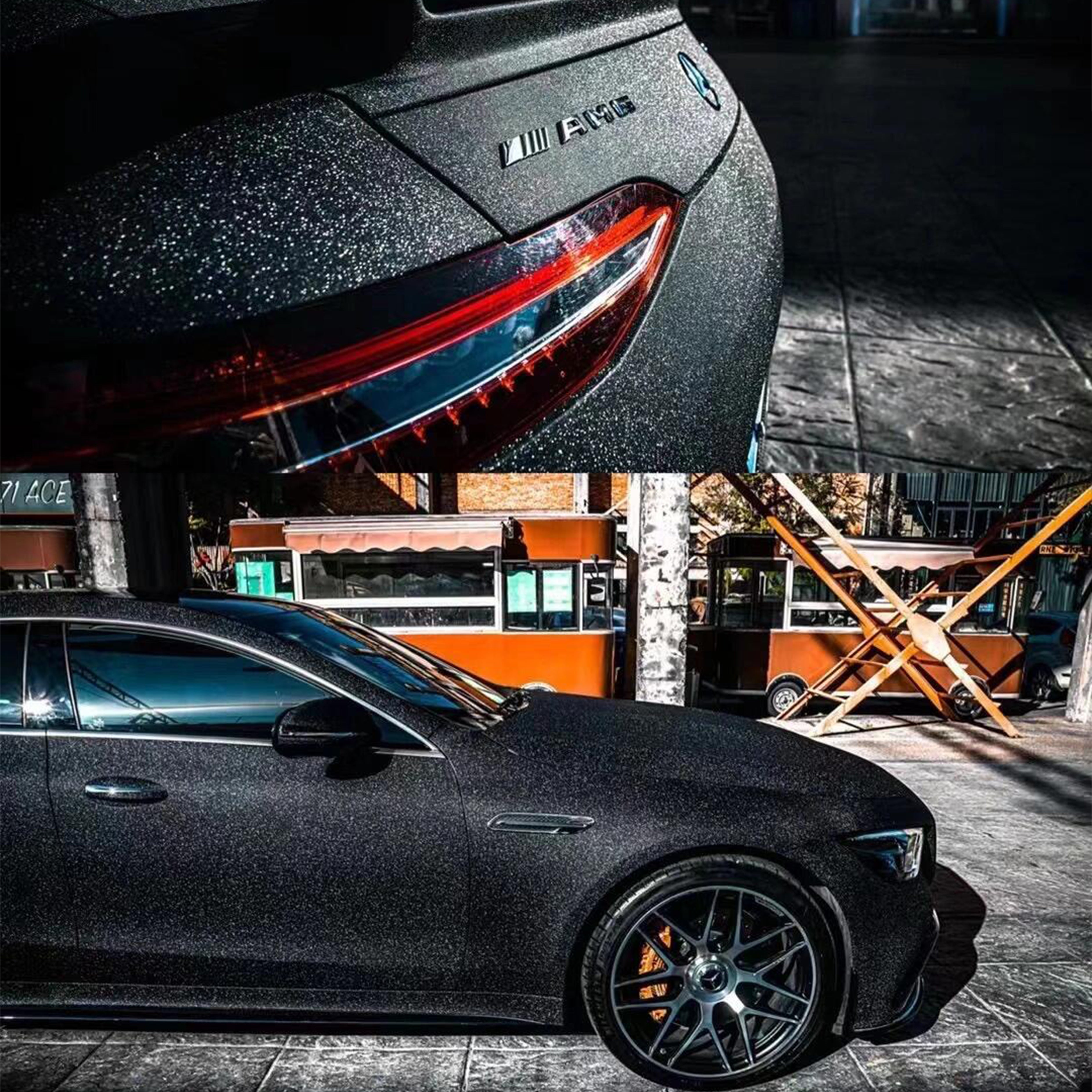 Matte Super Diamond  Black Car Vinyl Wrap