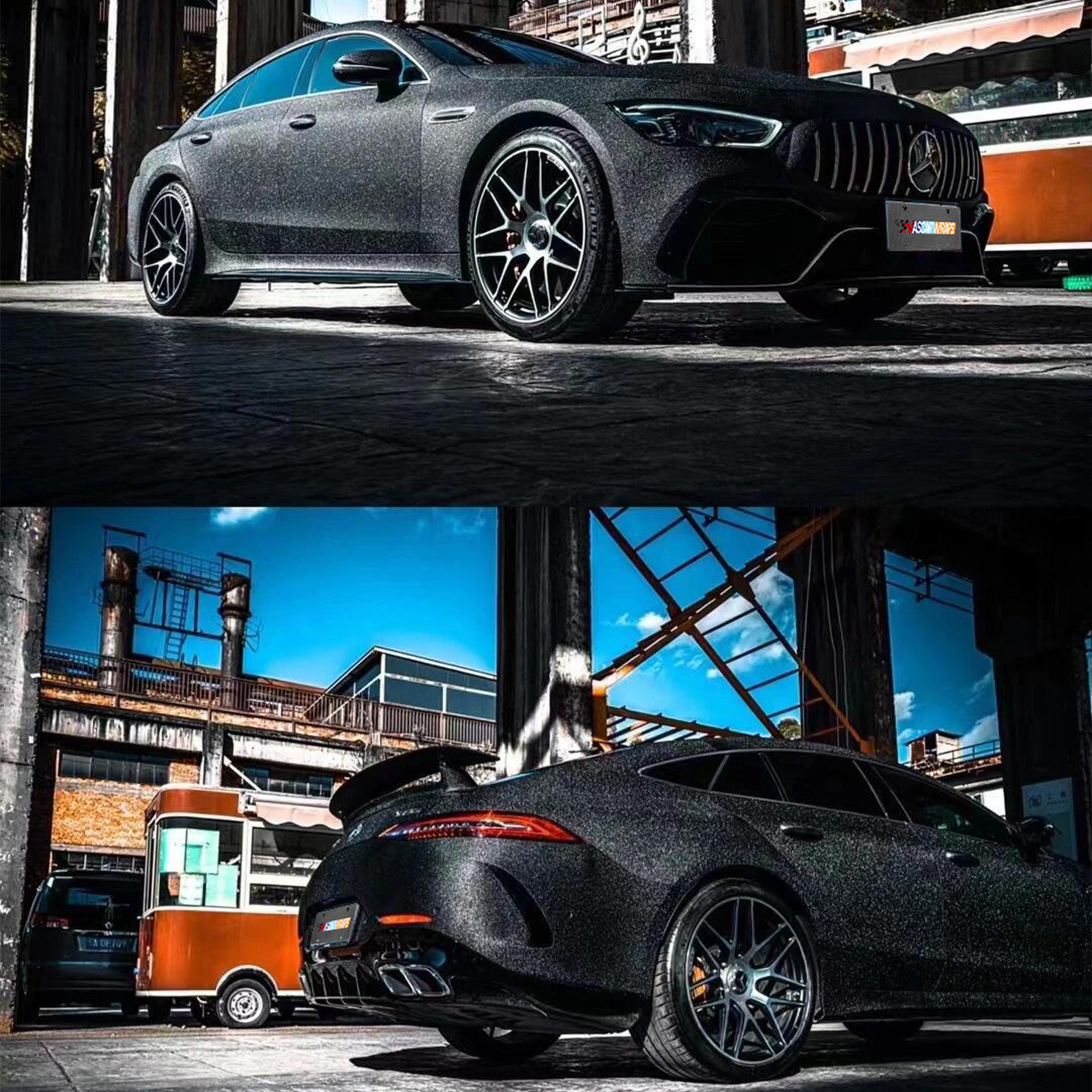 Matte Super Diamond  Black Car Vinyl Wrap