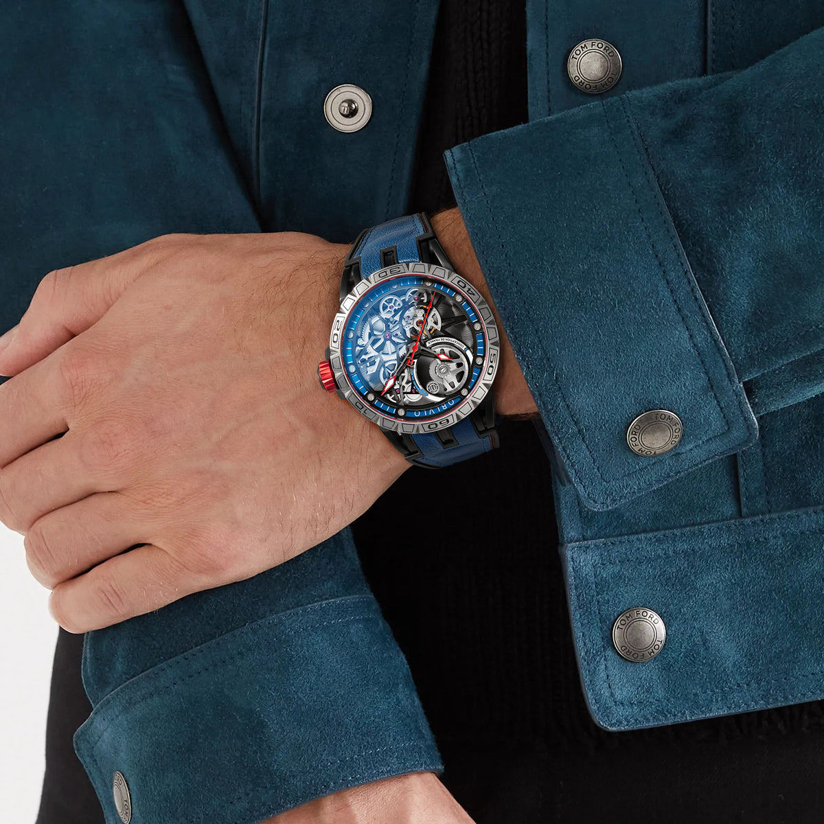 OBLVLO Designer Skeleton Sport Automatic Mechanical Watch For Men Rubber Strap Sapphire Shockproof Waterproof Diameter 47mm LM