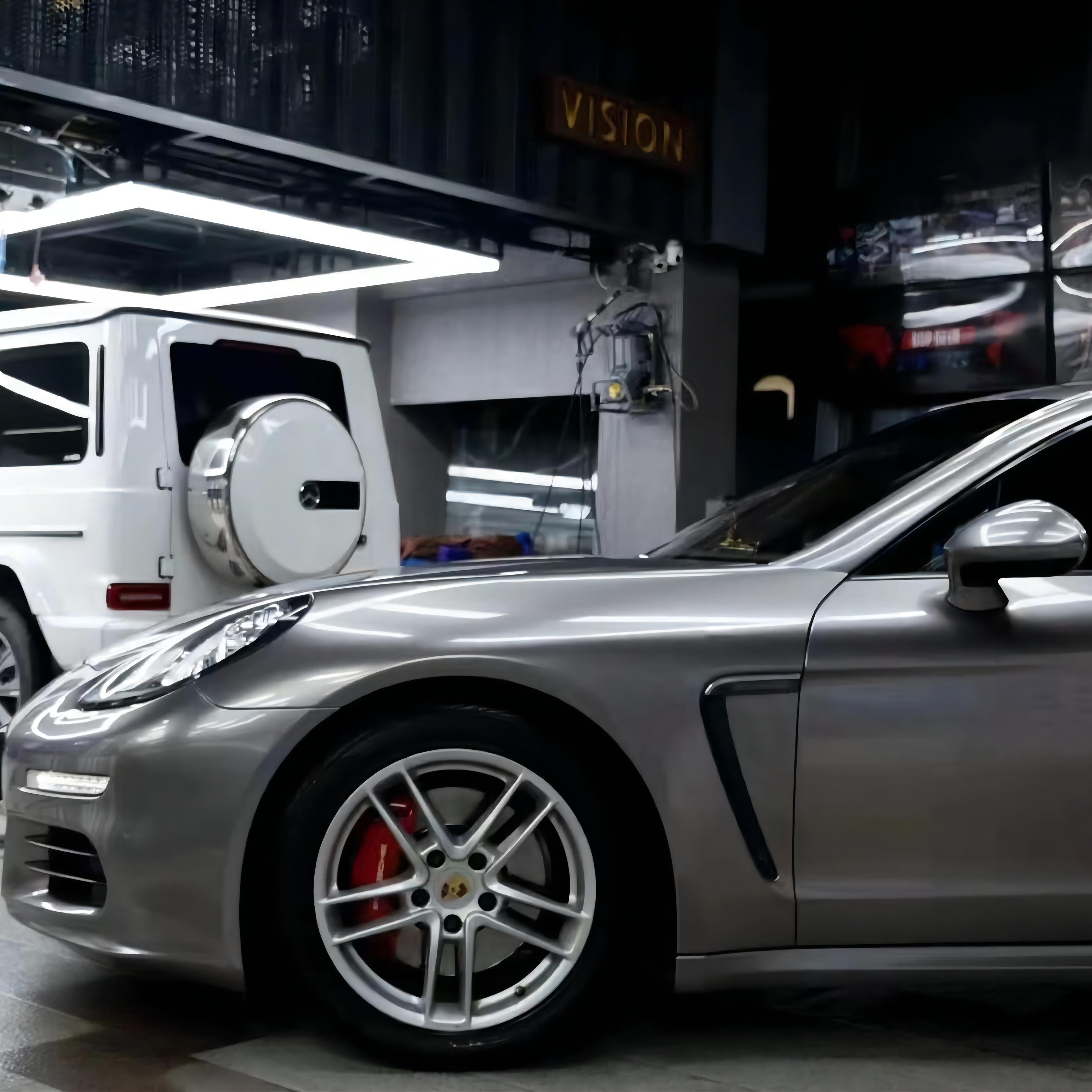 Porsche Panamera Gloss Metallic Tungsten Gray Wrap 202303