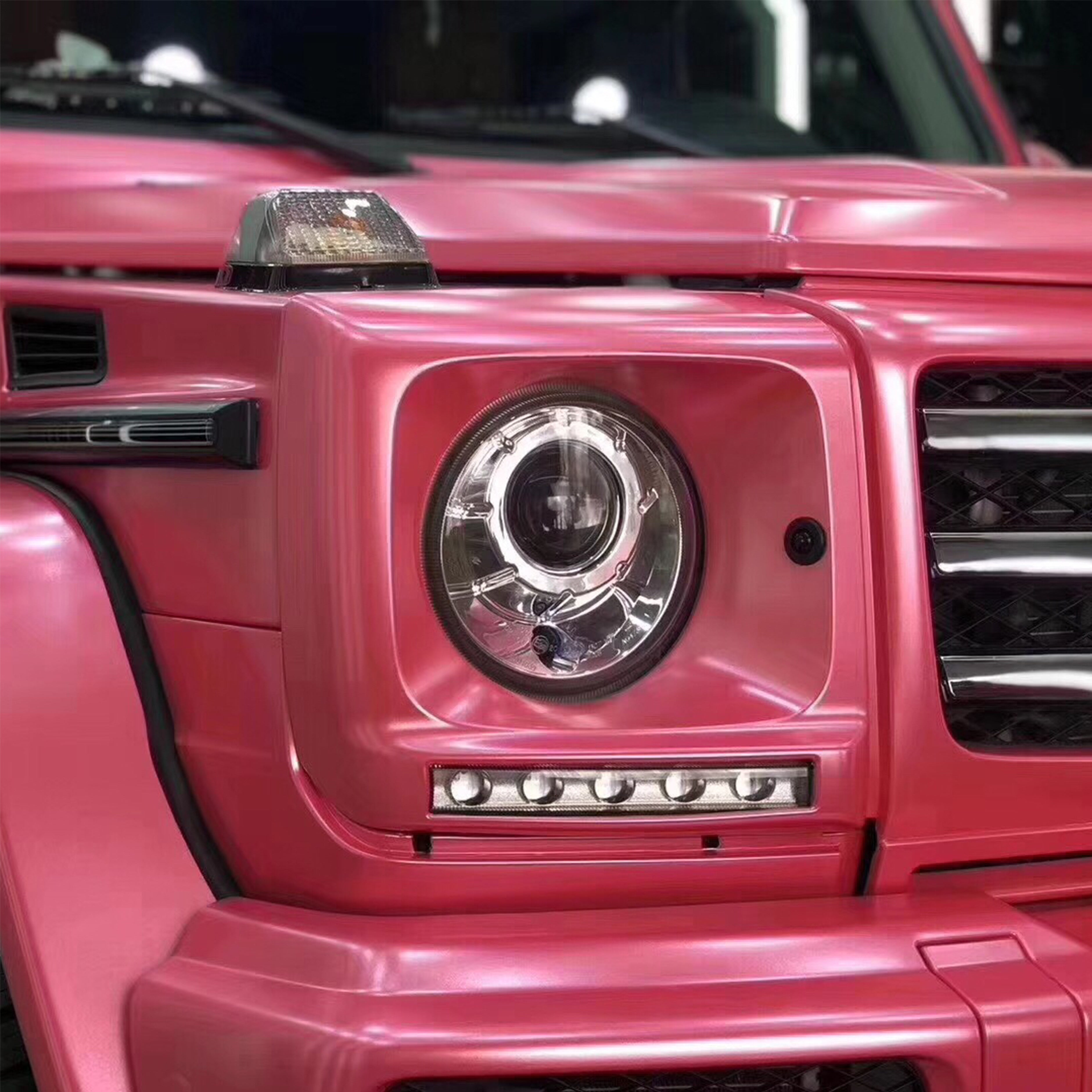 Mercedes AMG G63 Satin Princess Pink vinyl wrap 2023 013