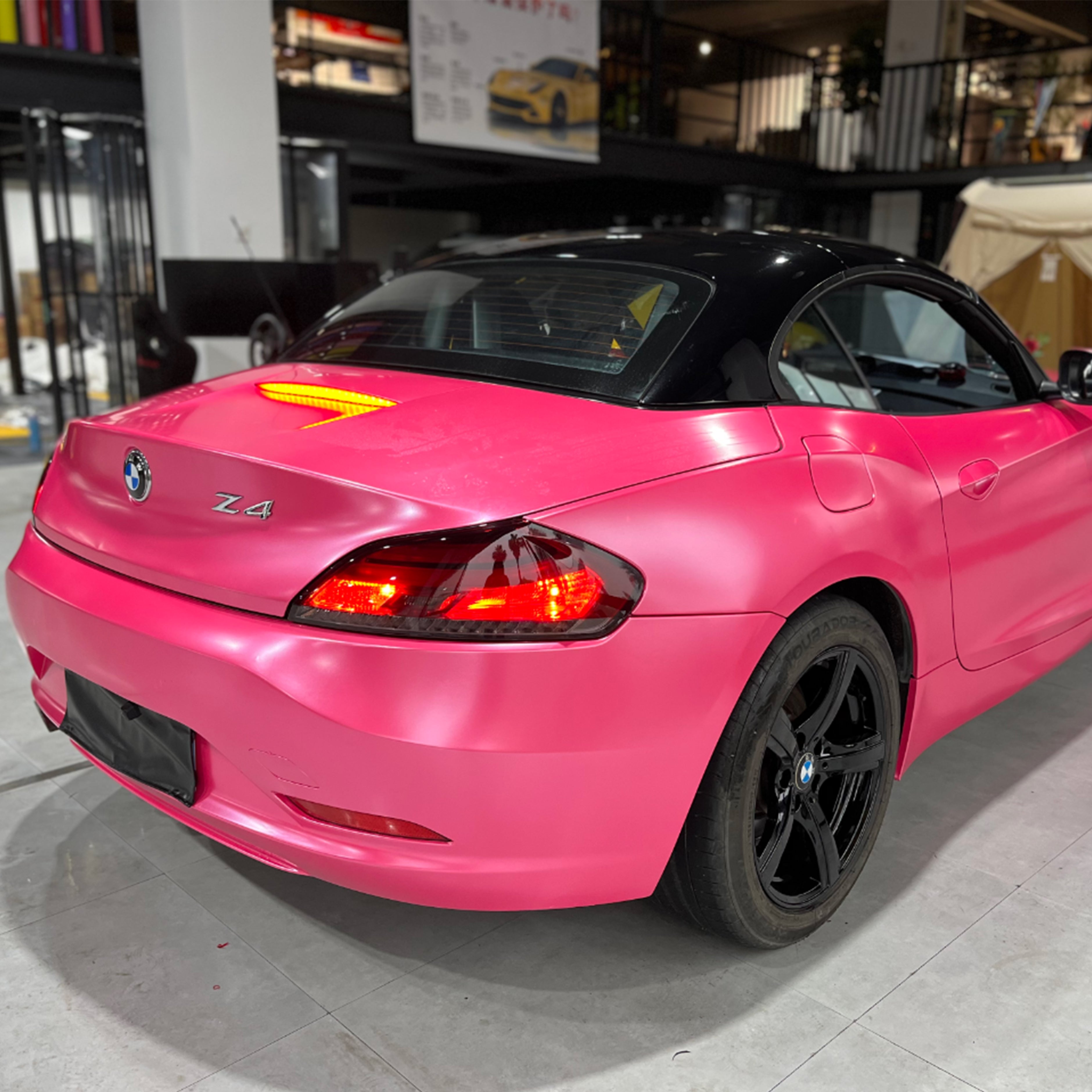 BMW Z4 satin pink metallic vinyl wrap 2023 01