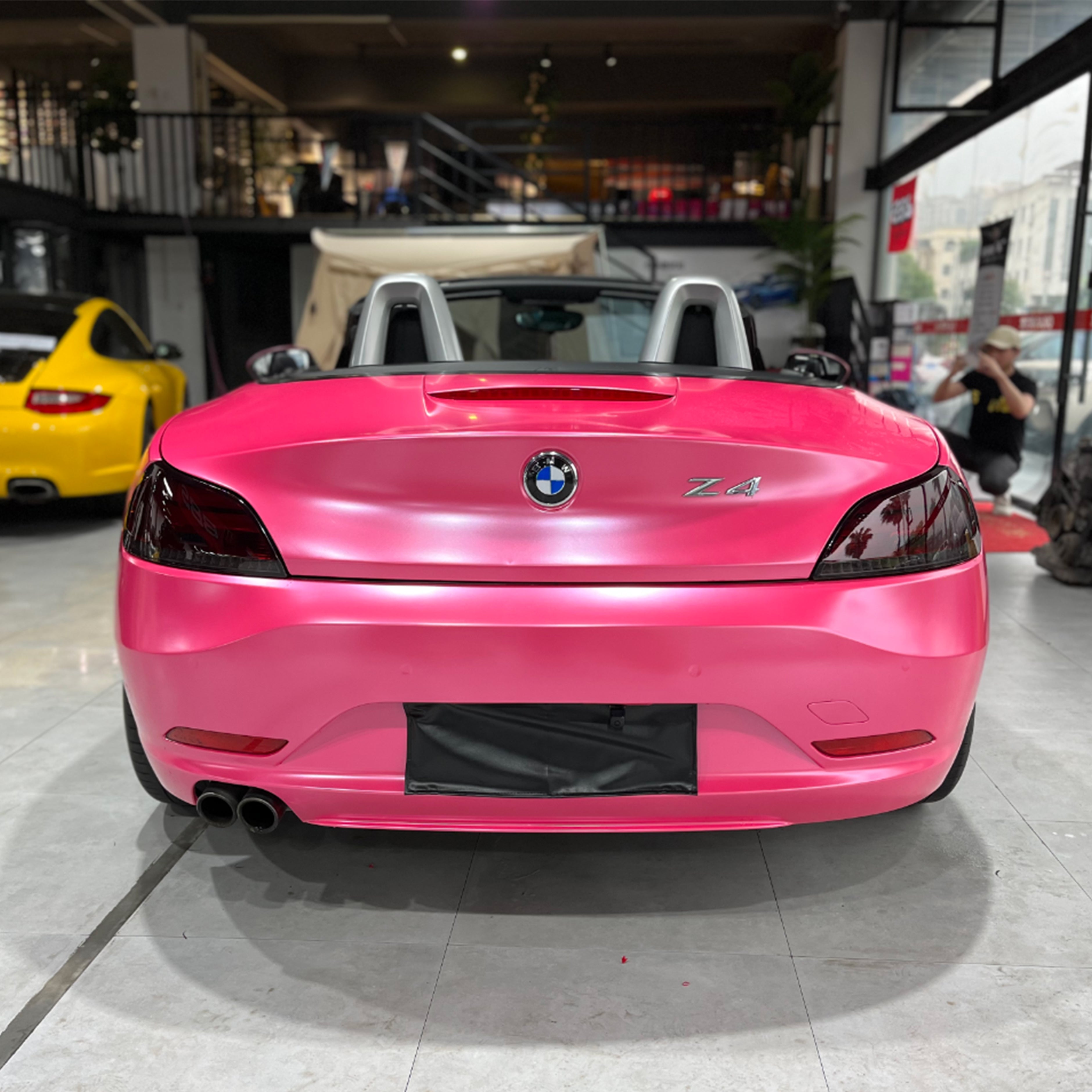 BMW Z4 satin pink metallic vinyl wrap 2023 04