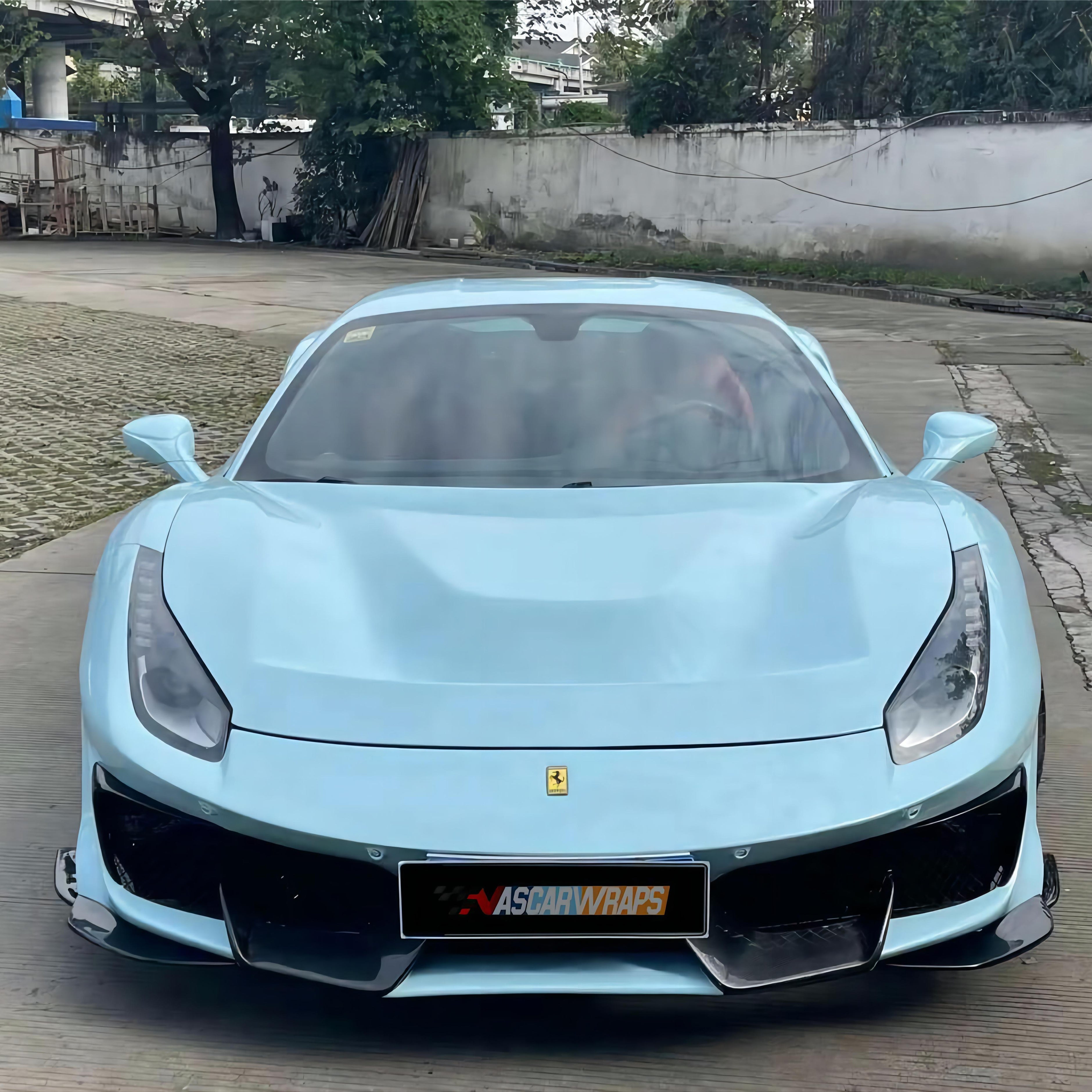 Ferrari Ice Blue Vinyl Wraps
