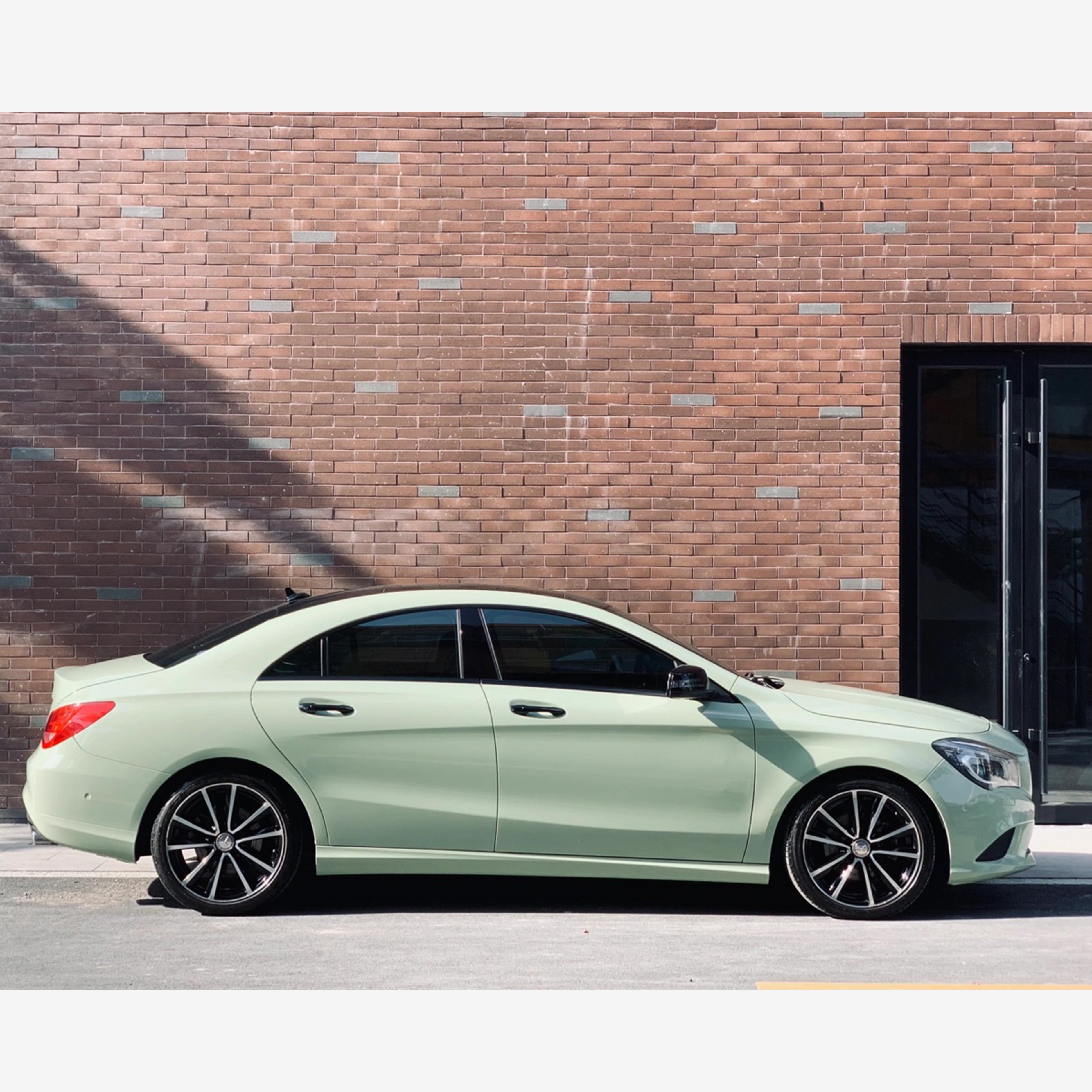 Mercedes Benz Cla 200 Khaki Green Gloss Vinyl Wrap 2023 01