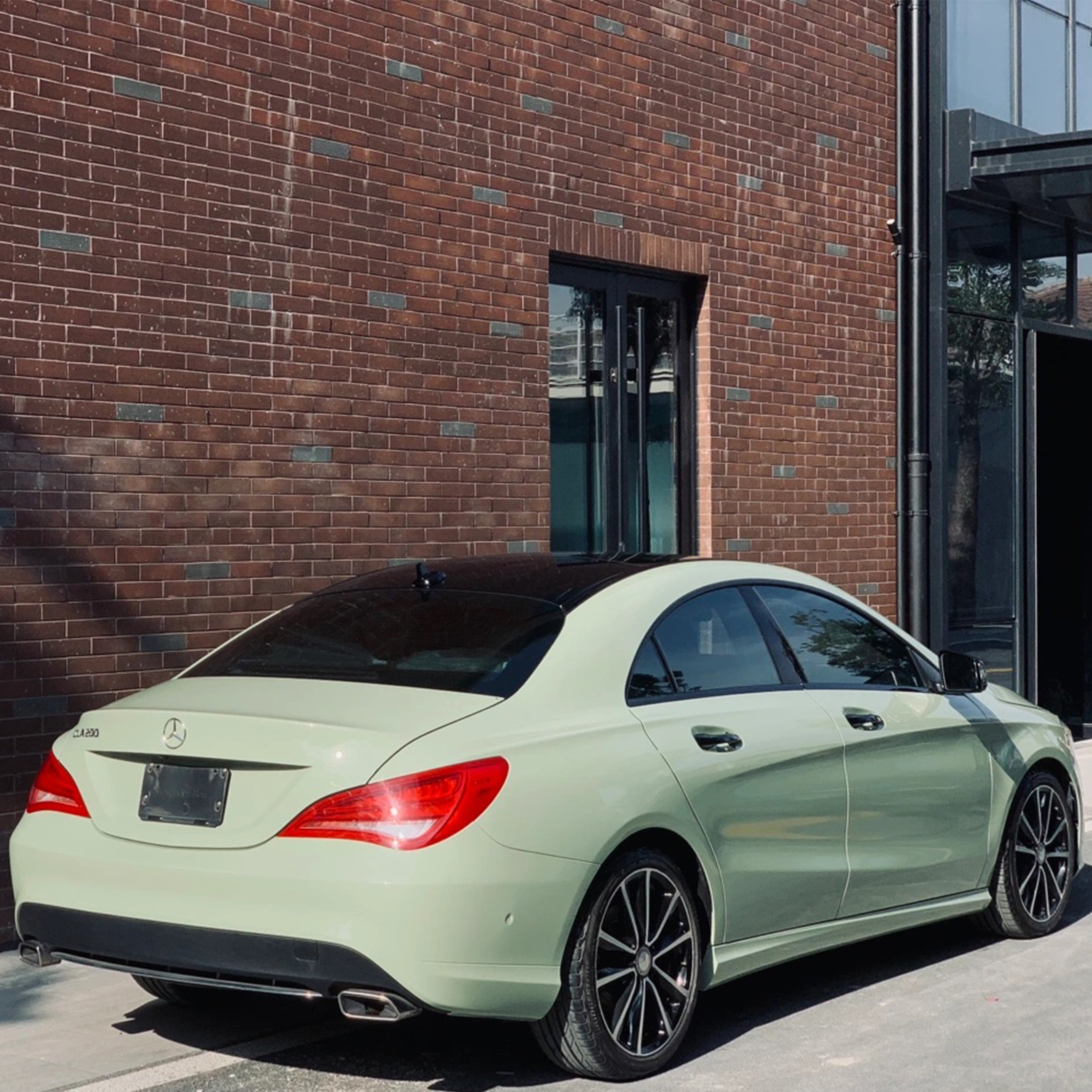 Mercedes Benz Cla 200 Khaki Green Gloss Vinyl Wrap 2023 02