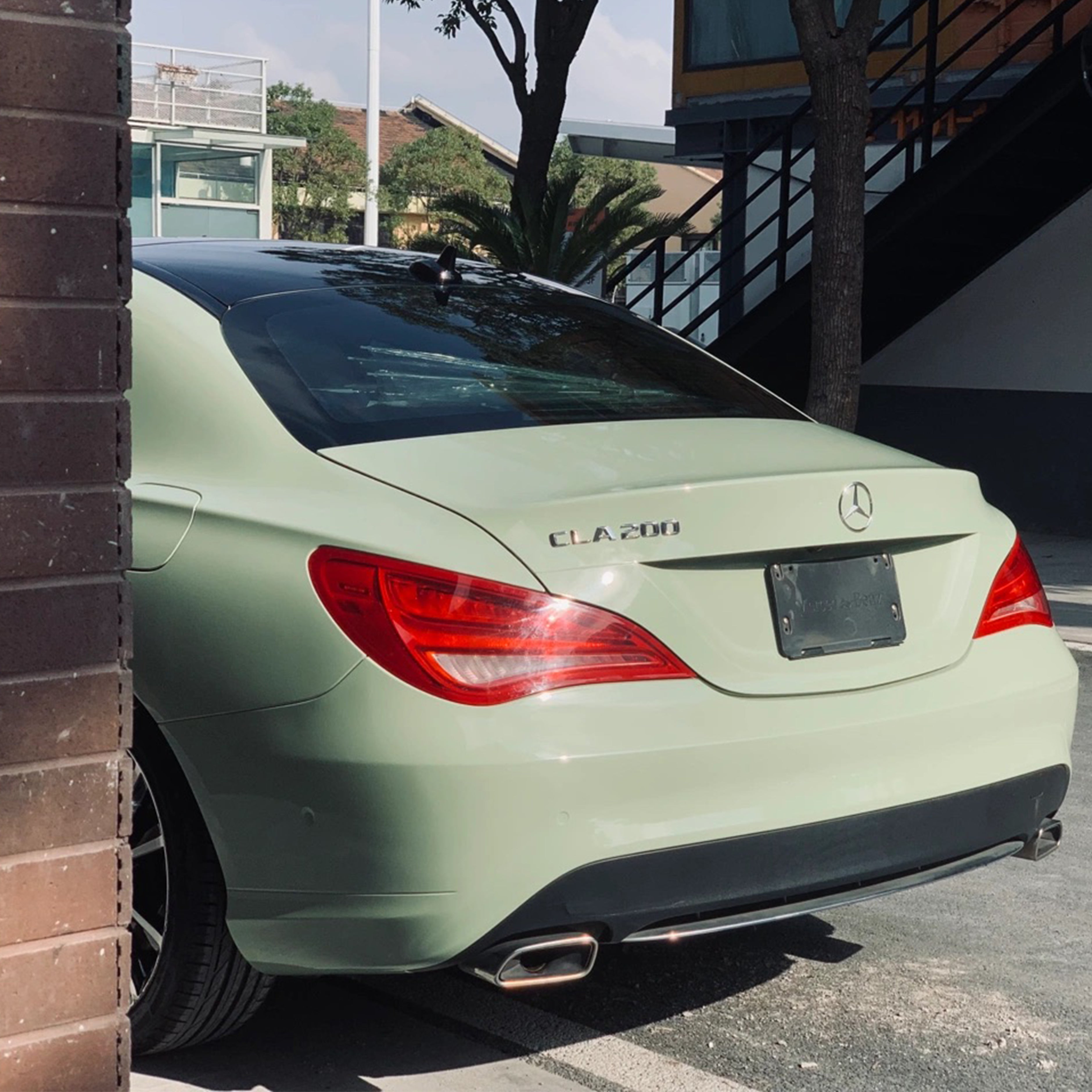 Mercedes Benz Cla 200 Khaki Green Gloss Vinyl Wrap 2023 04