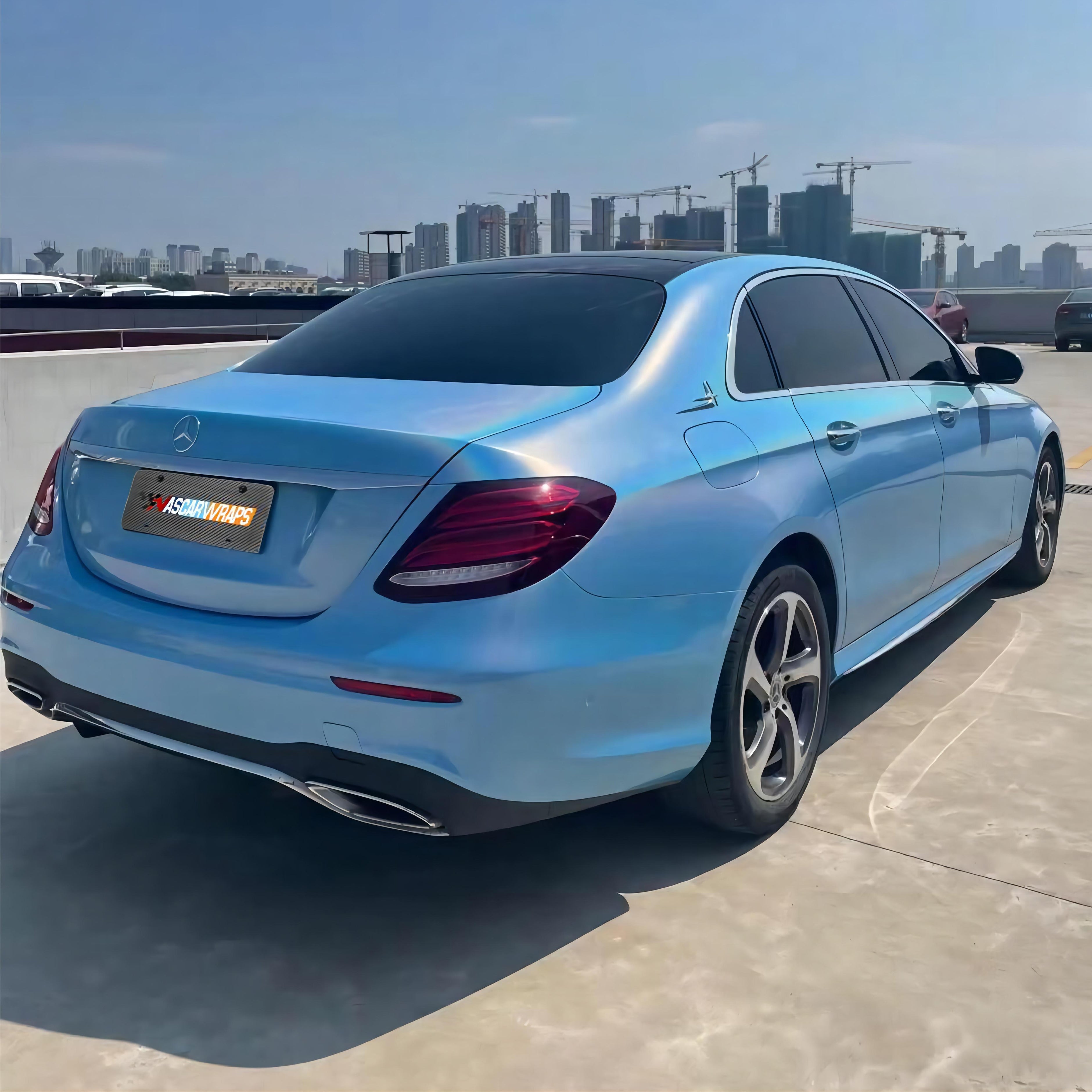 Mercedes-AMG E53 Gloss Rainbow Metallic Blue Vinyl Wrap 202301
