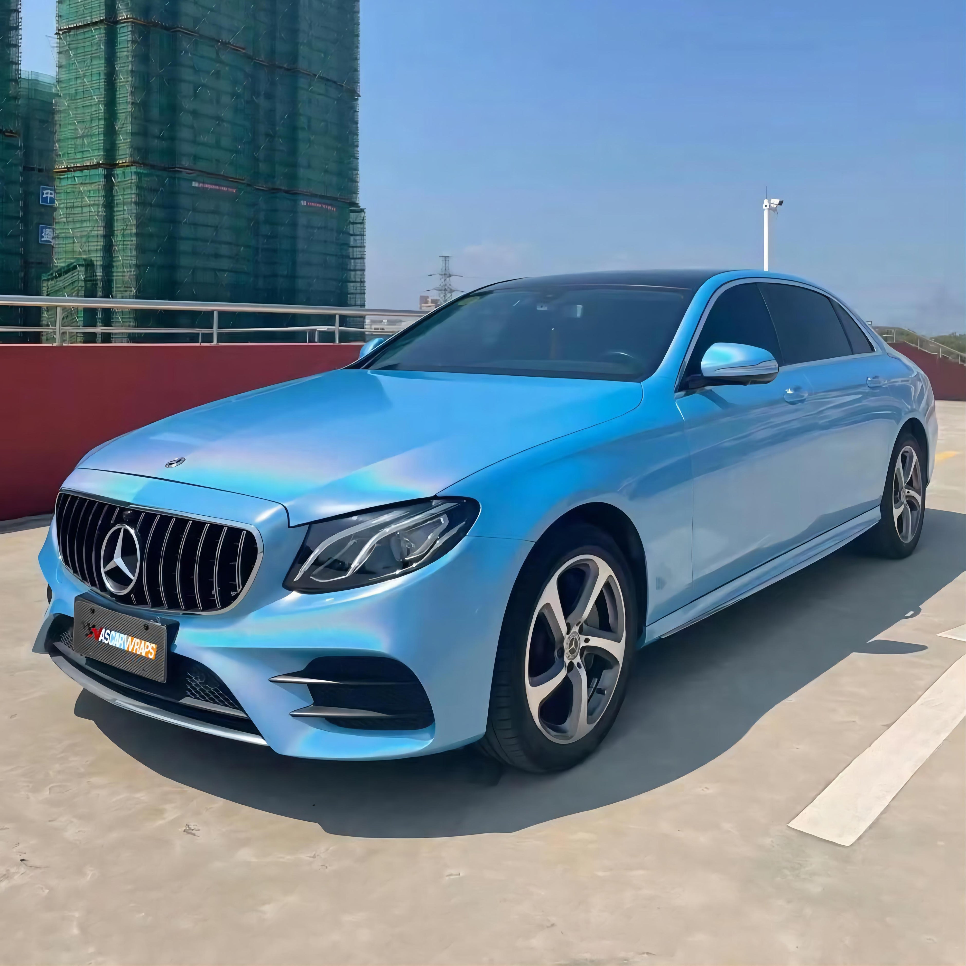 Mercedes-AMG E53 Gloss Rainbow Metallic Blue Vinyl Wrap 202302