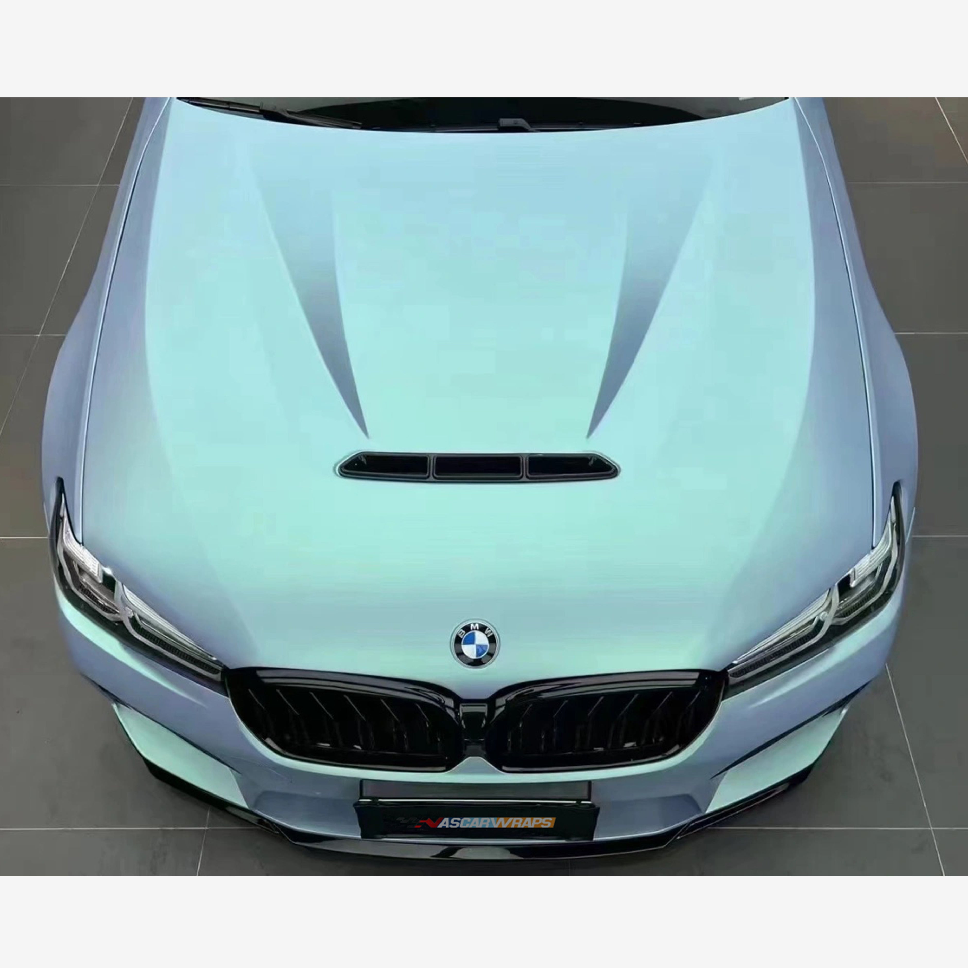 BMW 5 Series Matte Candy Metallic Gray Green wrap 202302