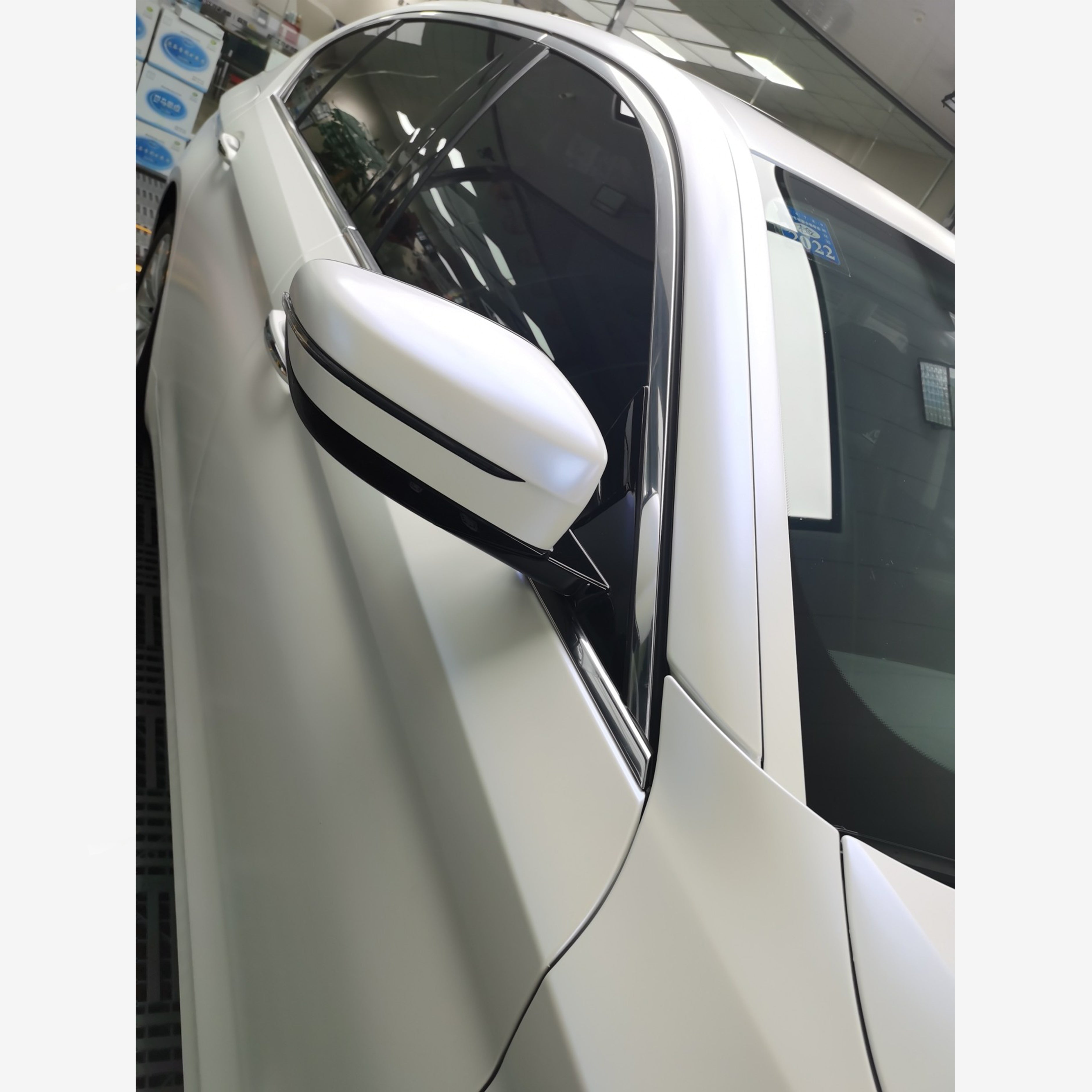 Matte Pearl White To Blue Vinyl Wrap - Nascarwraps Vinyl Wrapping Films