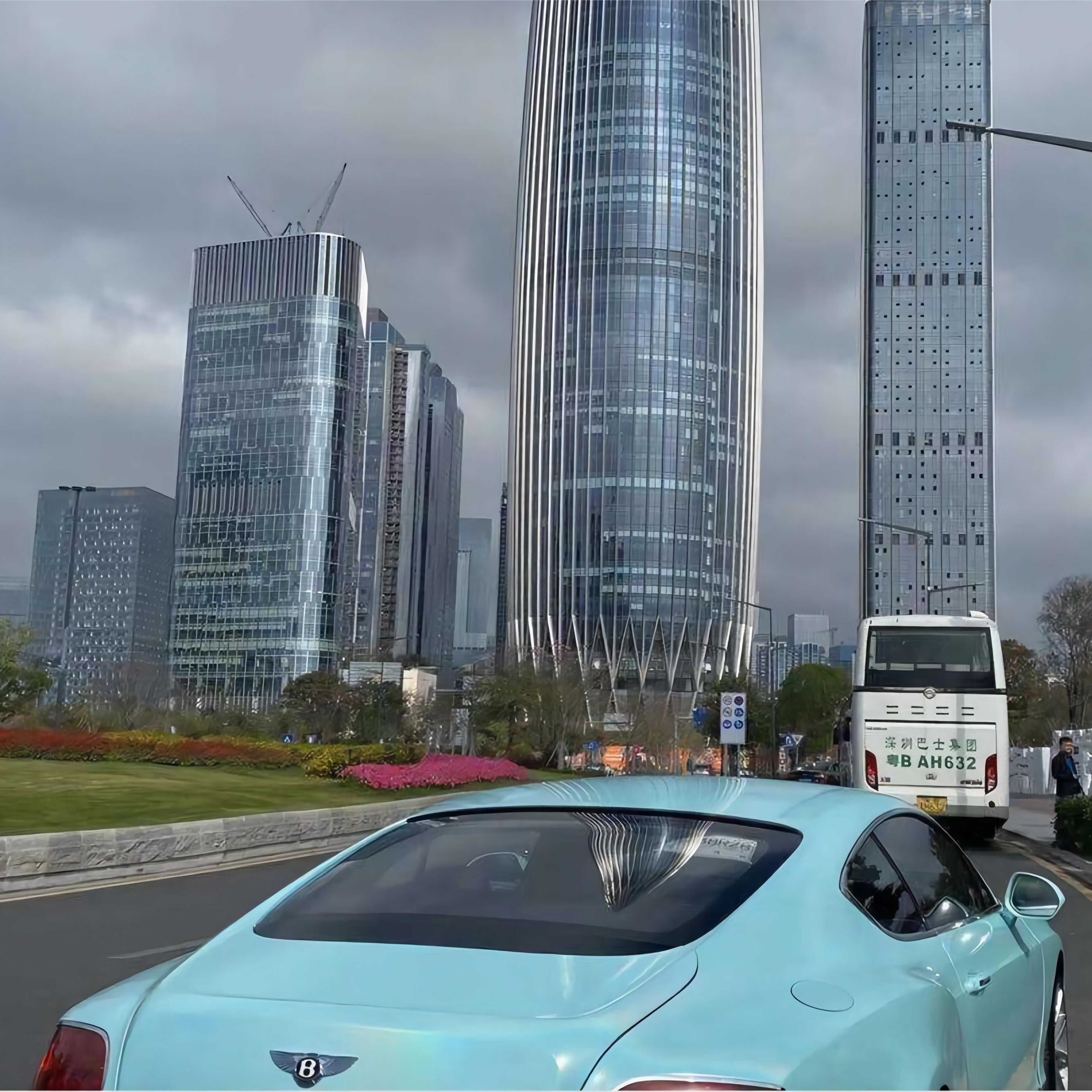 Bentley Continental GT Gloss Rainbow Metallic Tiffany Blue Vinyl Wrap 202301