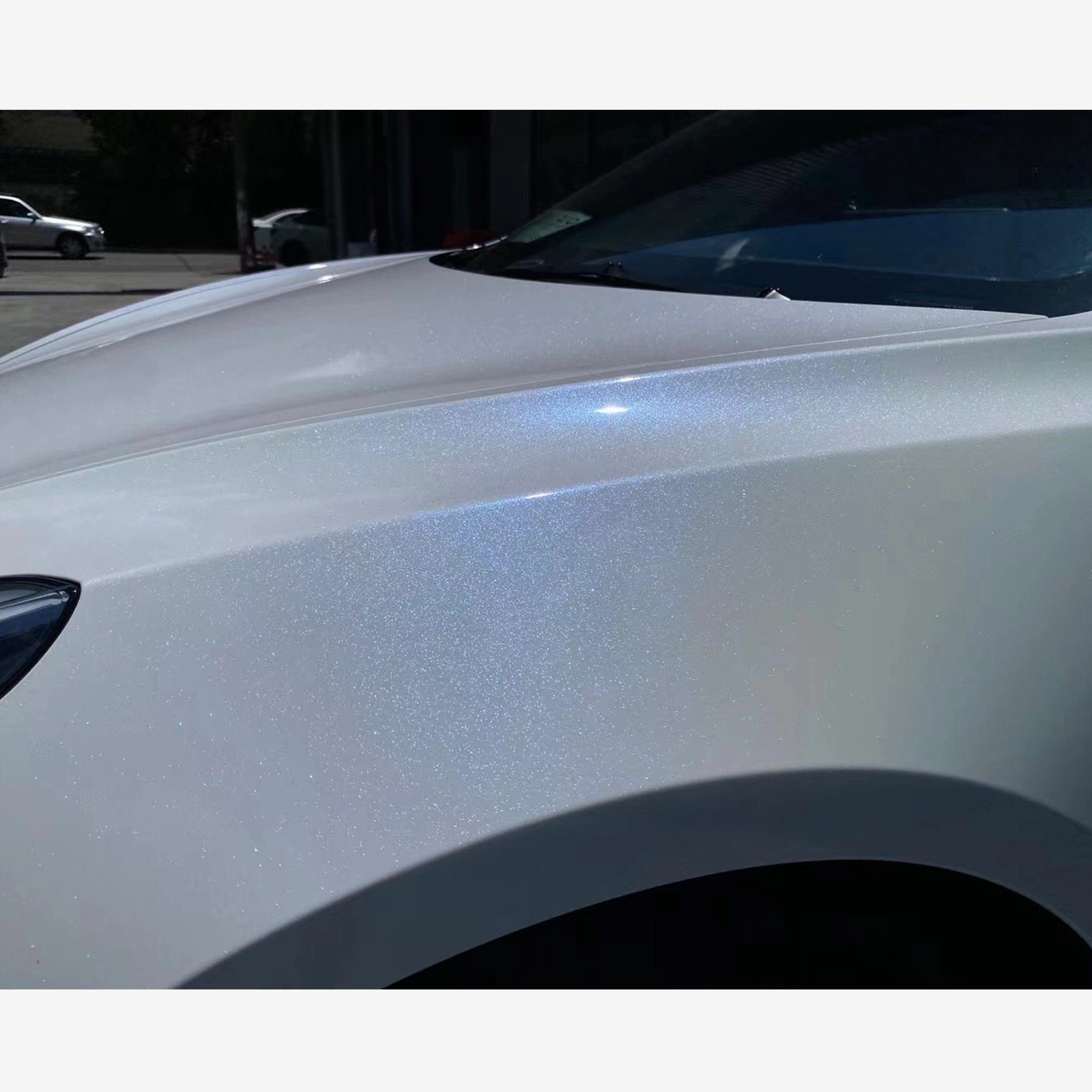 Tesla Model Y Diamond Gloss White To Blue Vinyl Wraps 04