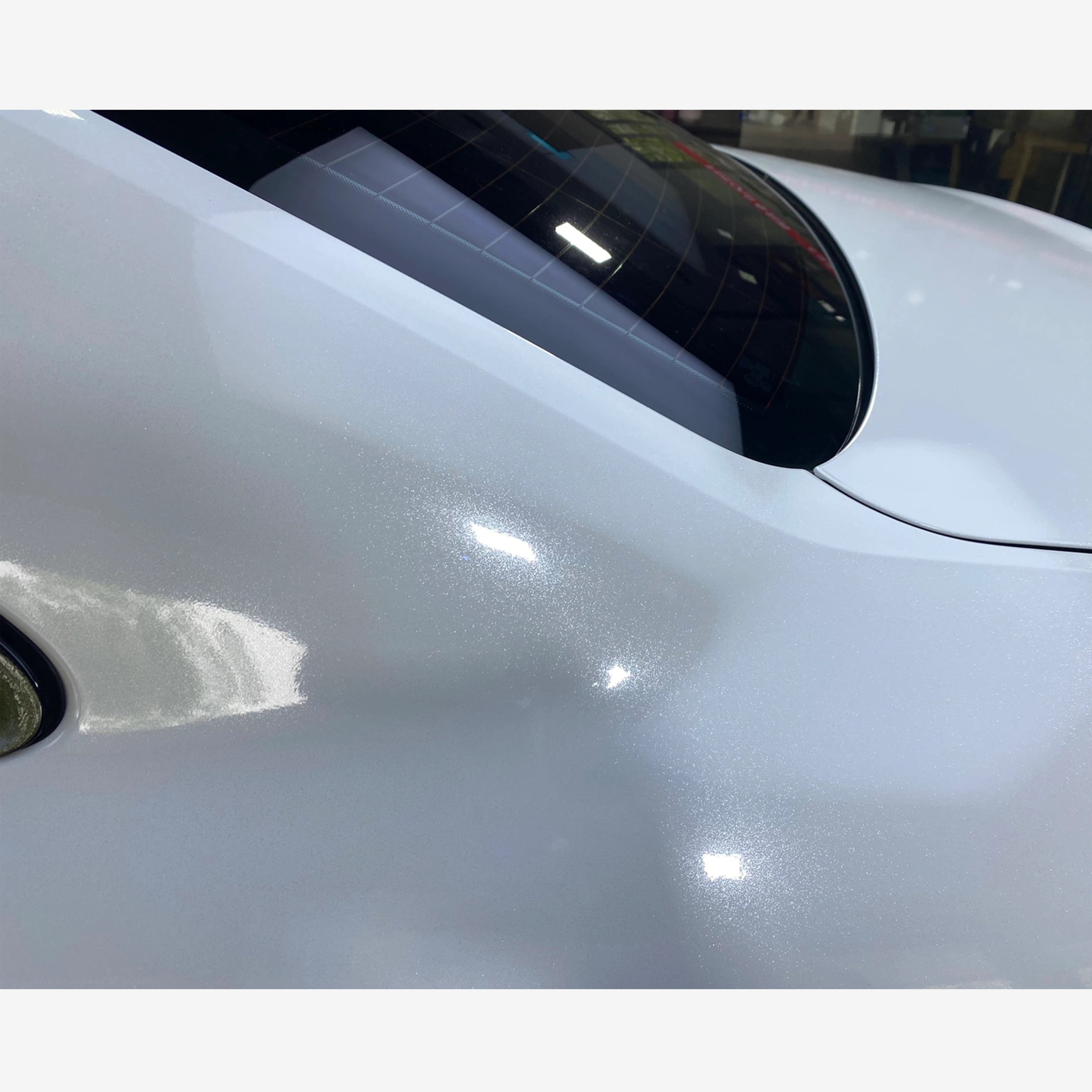 Audi A4 Gloss White Diamond Vinyl Wrap 01