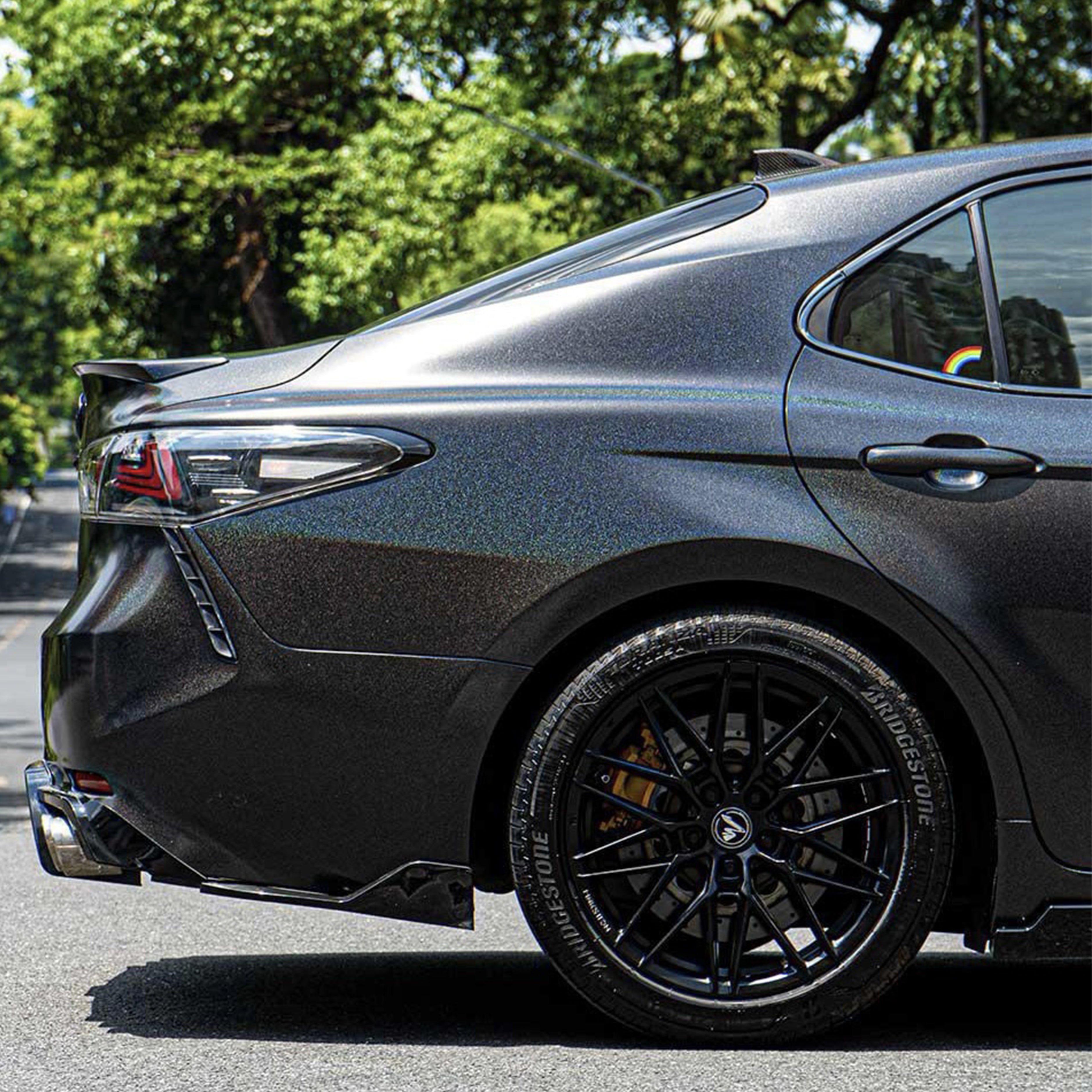 Rainbow Chameleon Metallic Iridescent Gloss Black Diamond Vinyl Wrap