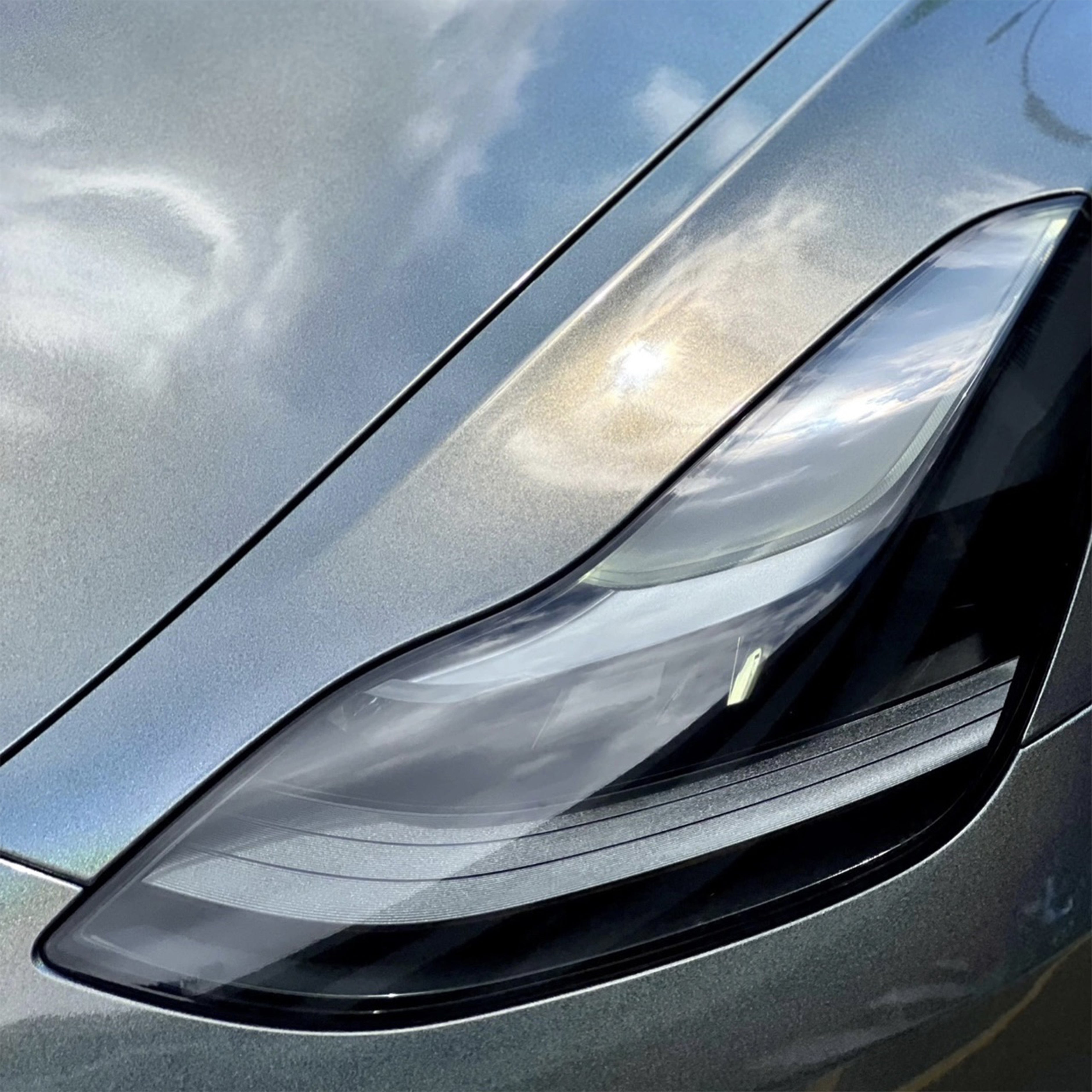 Tesla model 3 Rainbow Gloss Metallic Gray Wrap 202302