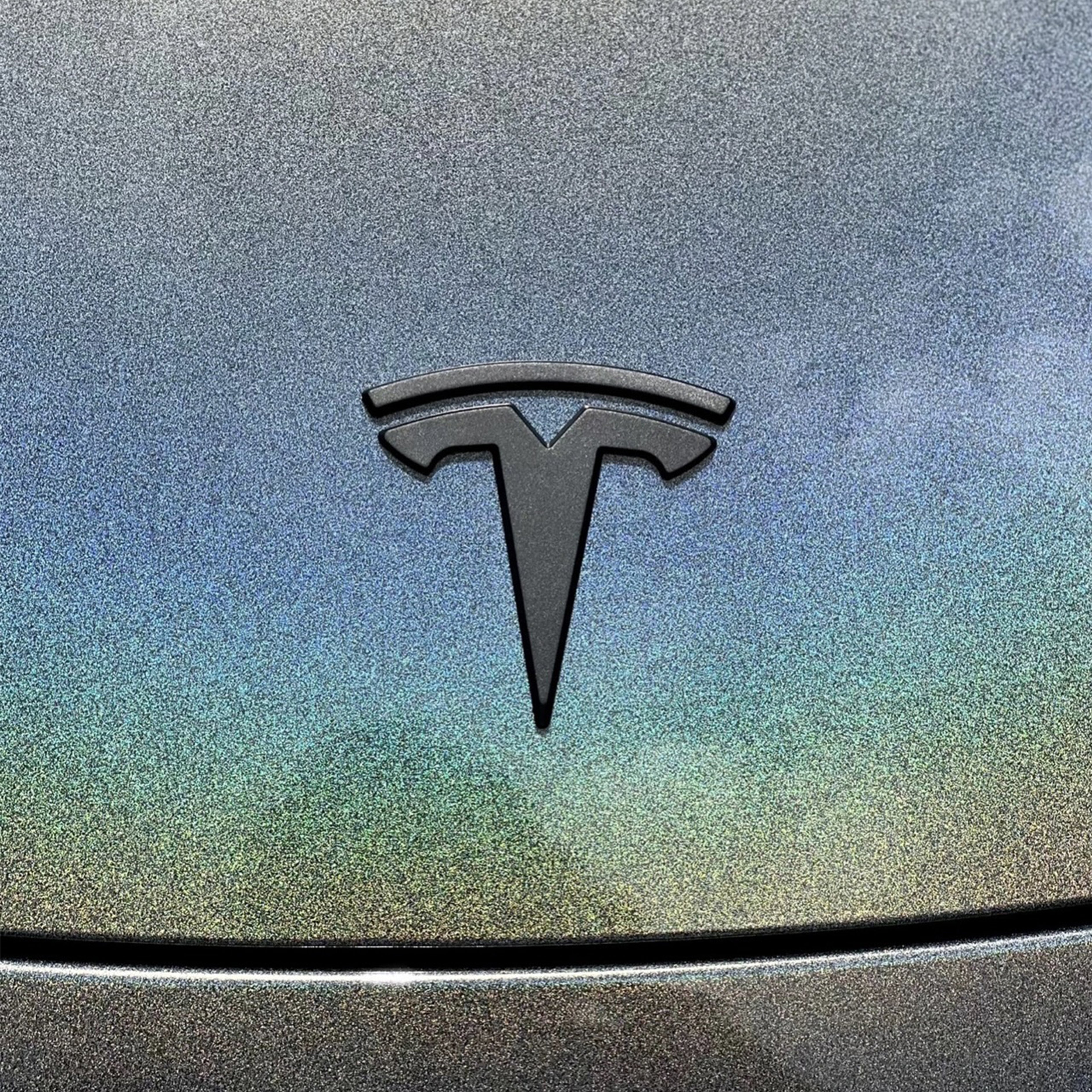 Tesla model 3 Rainbow Gloss Metallic Gray Wrap 202301