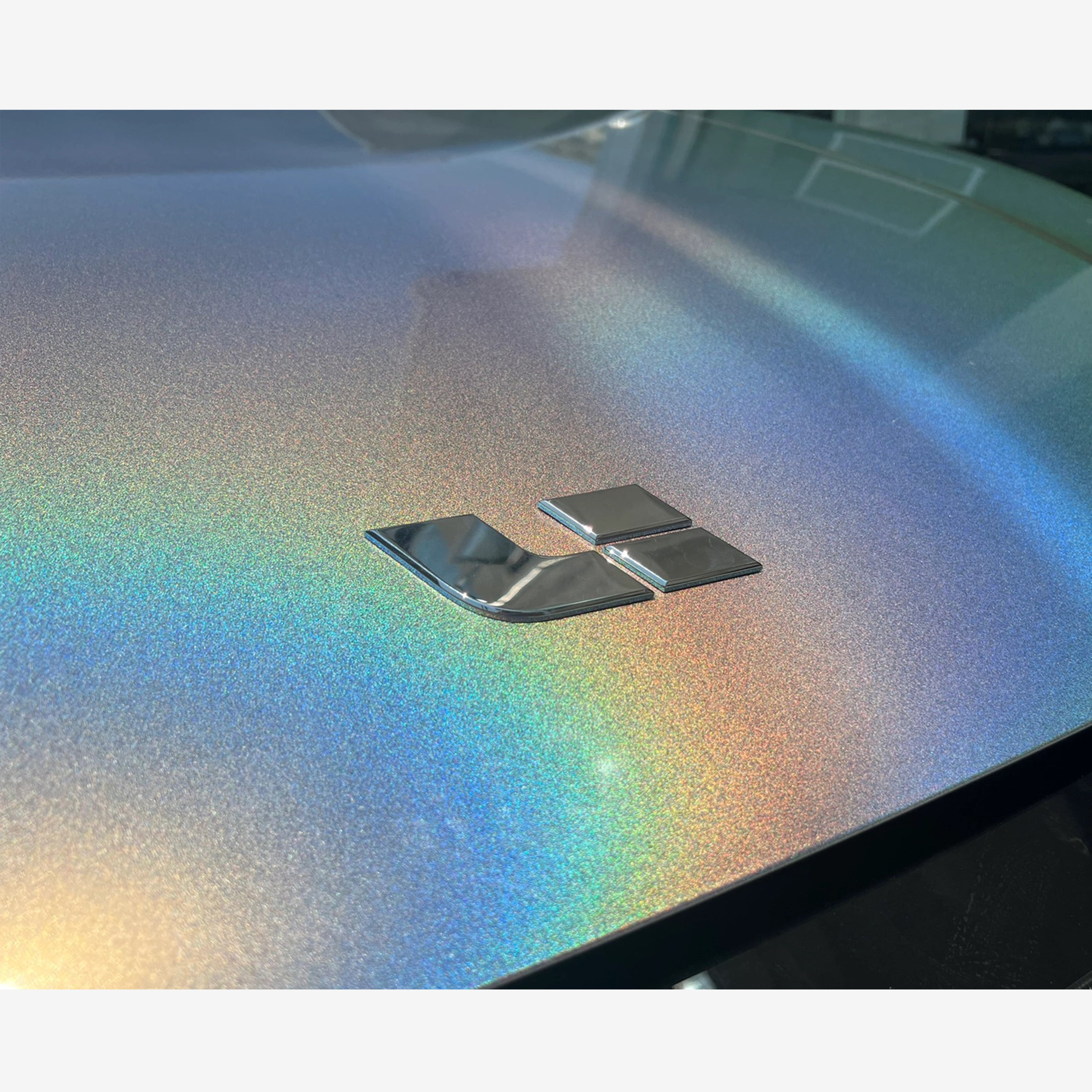 Nascarwraps Chameleon Rainbow Laser Gloss Metallic Silver Vinyl Wrap