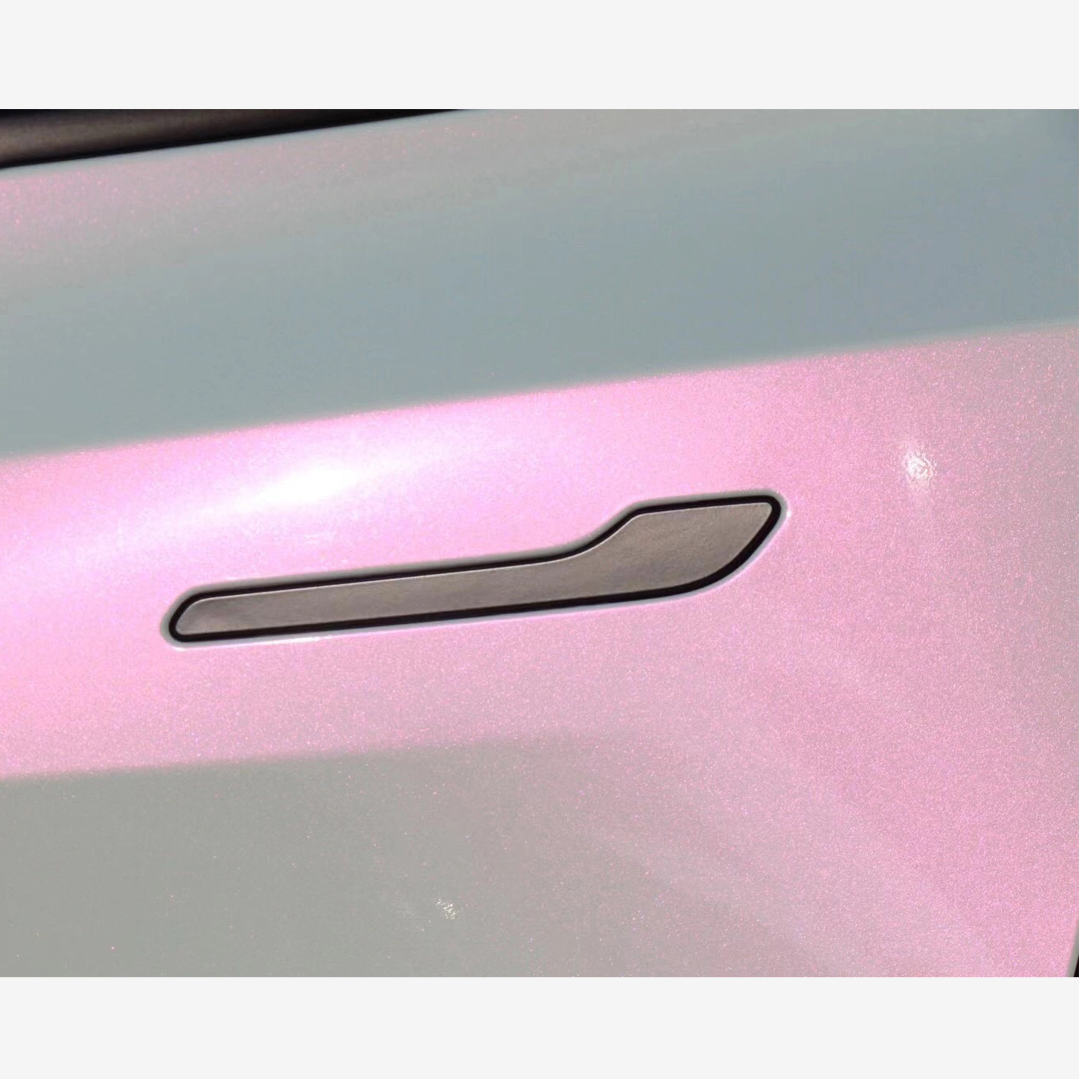 Tesla Model Y Wrap Chameleon Gloss White Pink Car Wrap 05