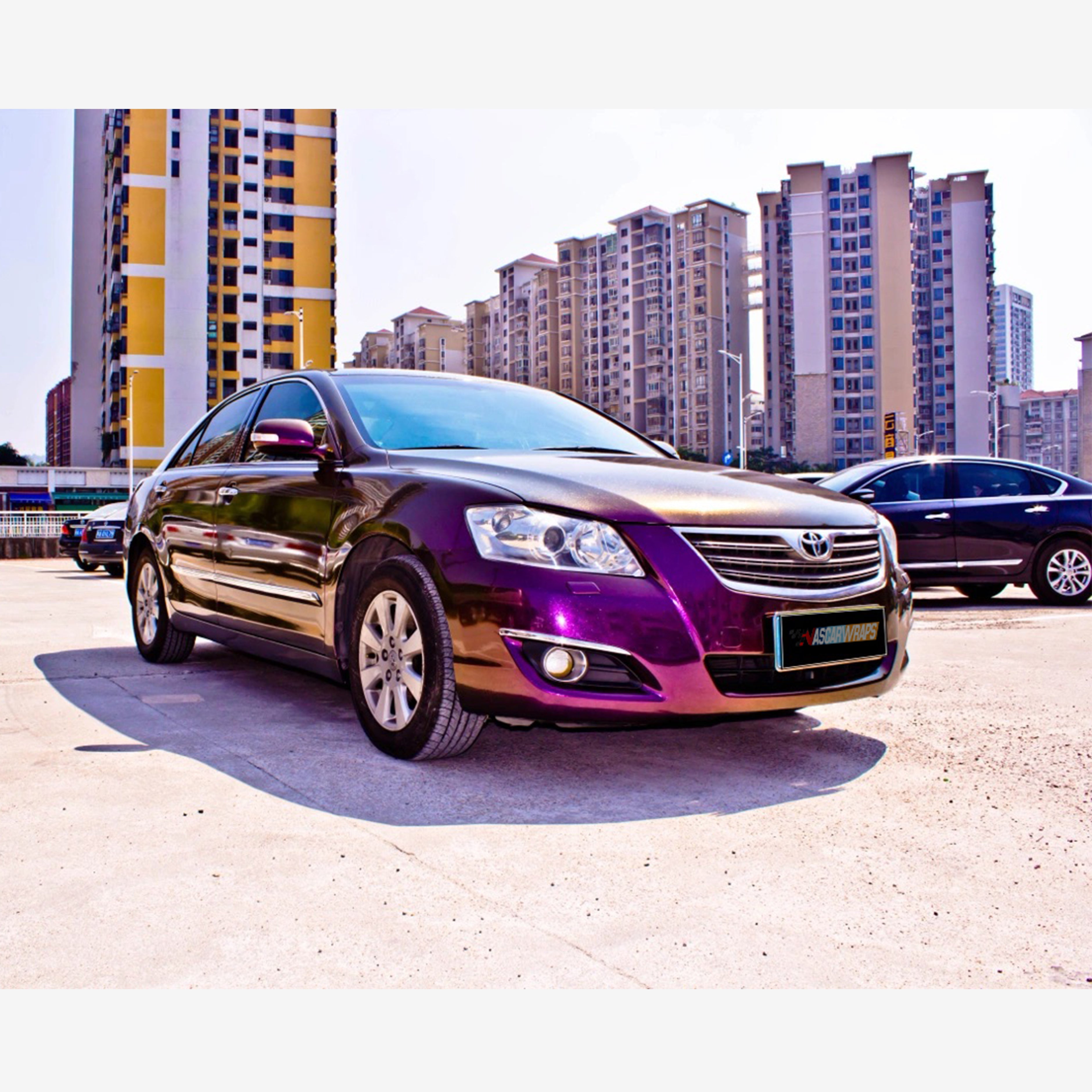 Gloss Diamond Metallic Purple Glod Vinyl Wrap 02
