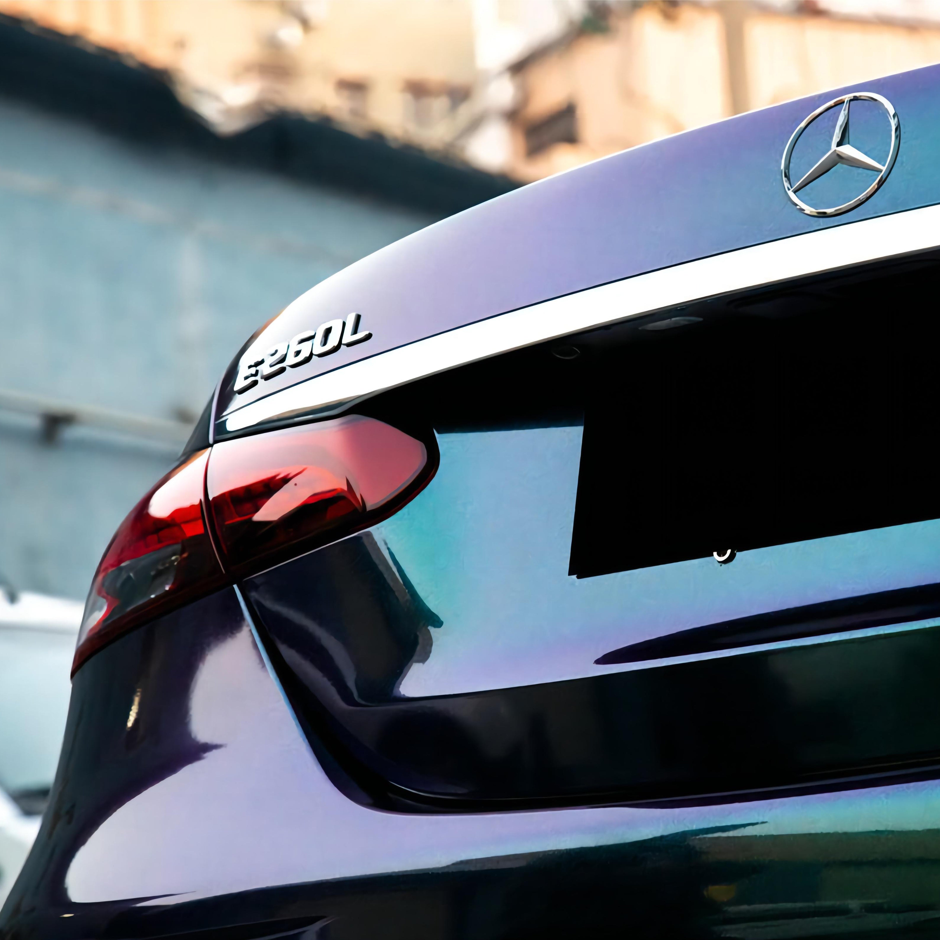 Mercedes Benz E260L Gloss Chameleon Diamond Green Purple Car Wrap 202302