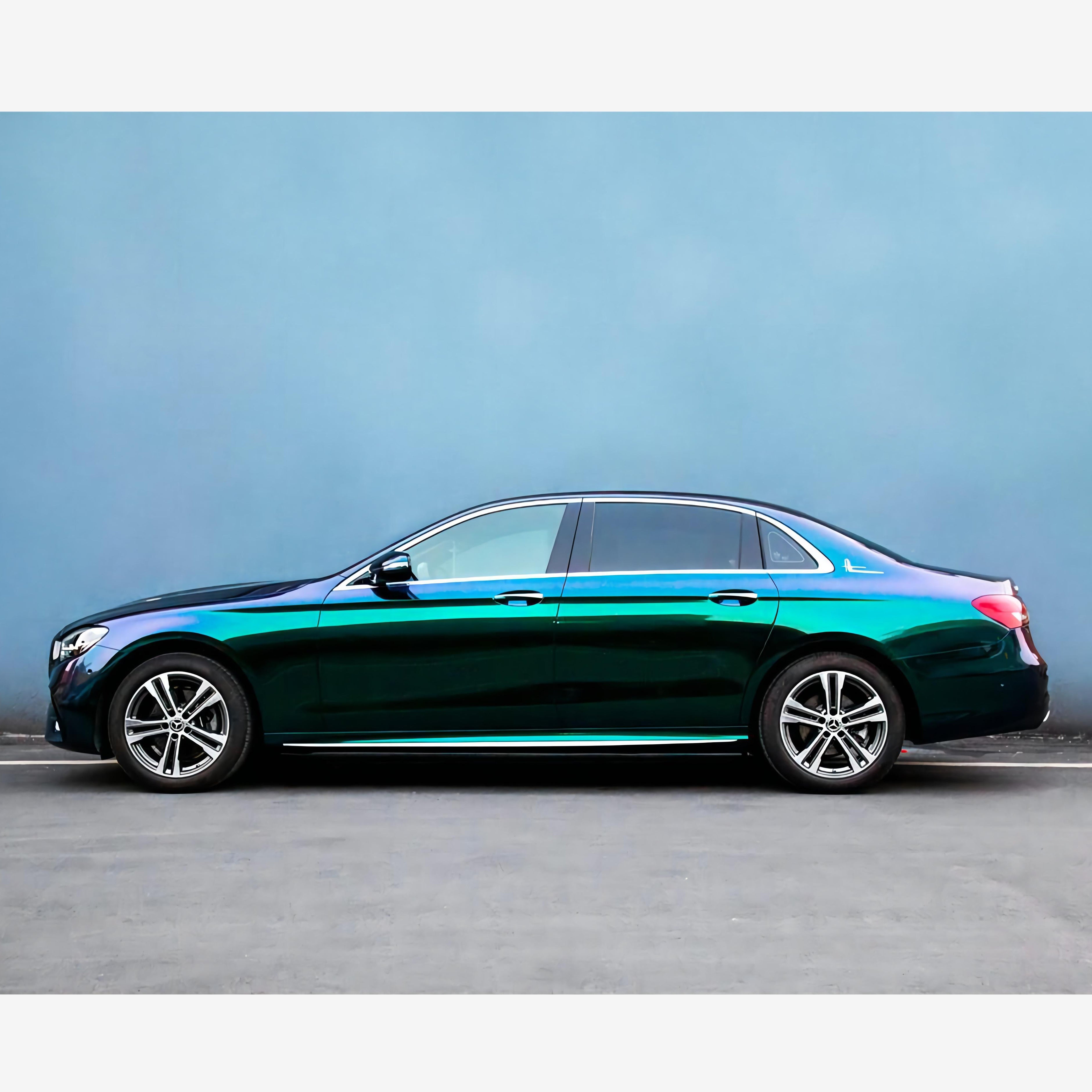 Mercedes Benz E260L Gloss Chameleon Diamond Green Purple Car Wrap 202303