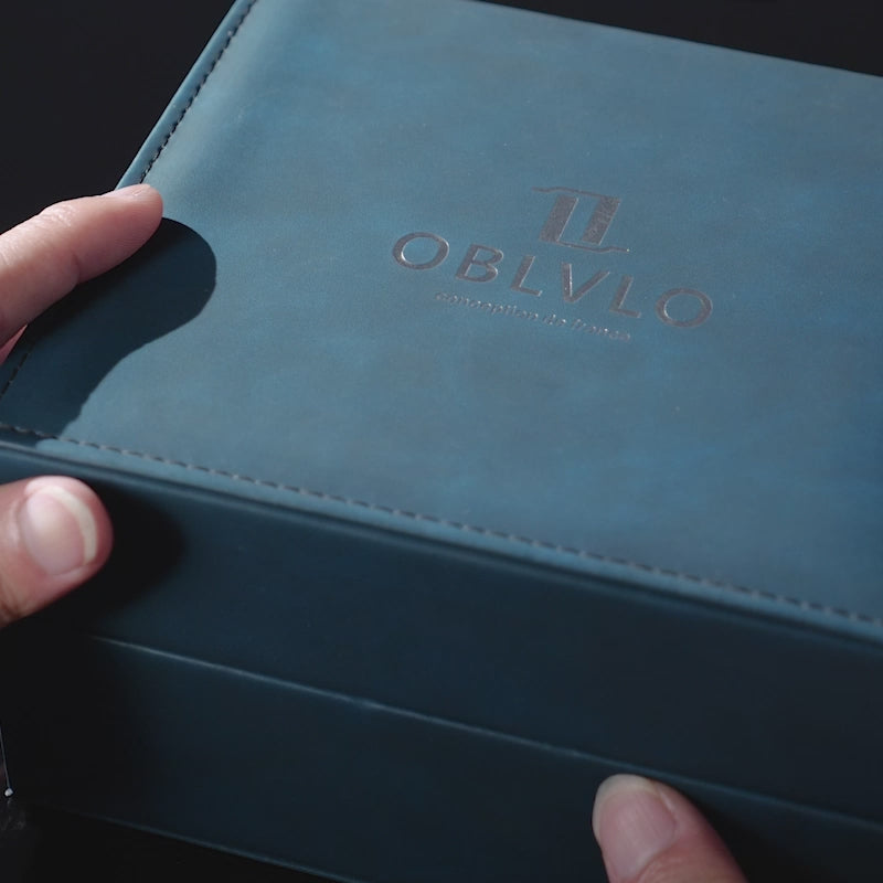 OBLVLO Luxury Green Quartz Watch for Women Malachite Leather Strap Sapphire Waterproof Exquisite Romantic Rectangle Clock LW