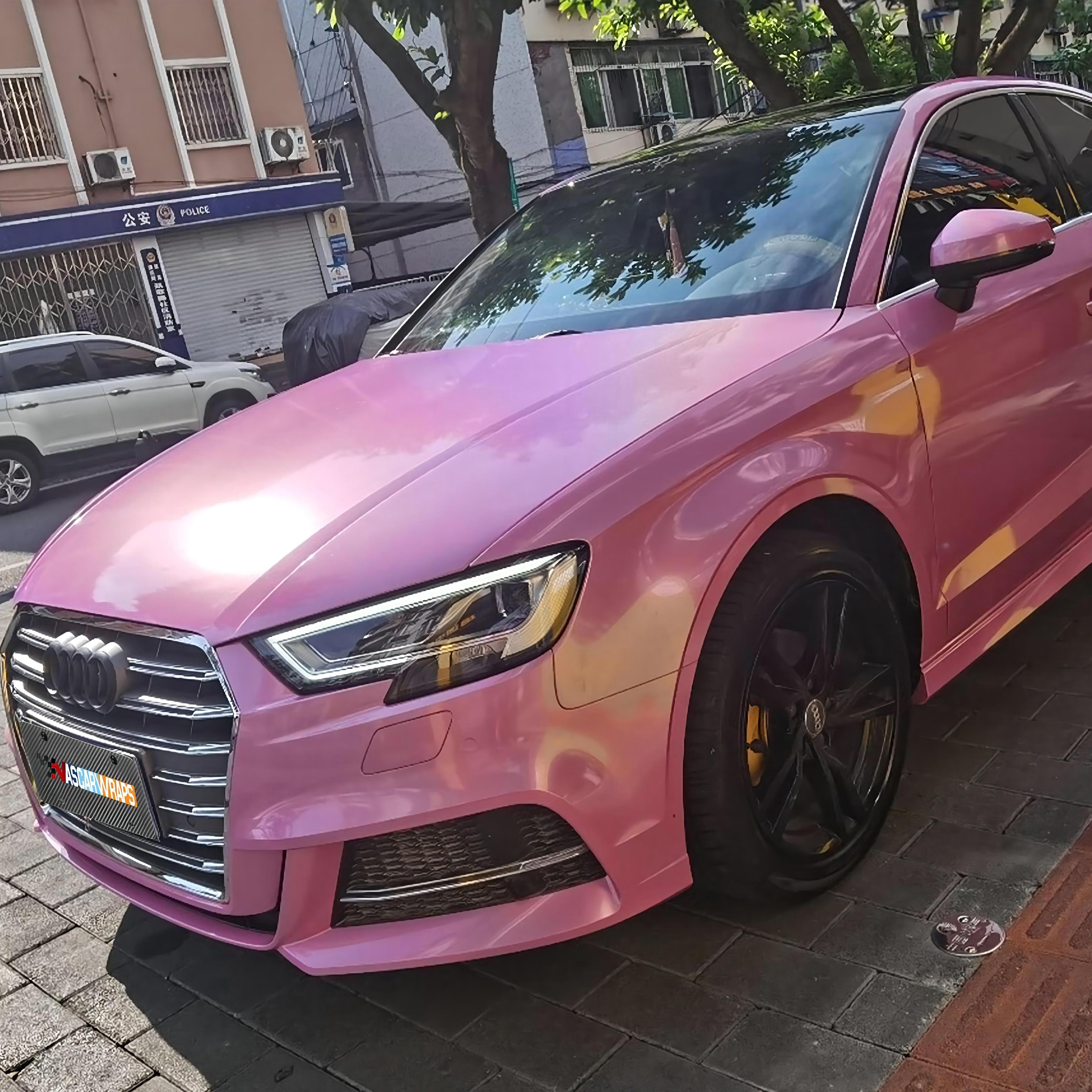 Best Gloss Rainbow Pink Car Wrap