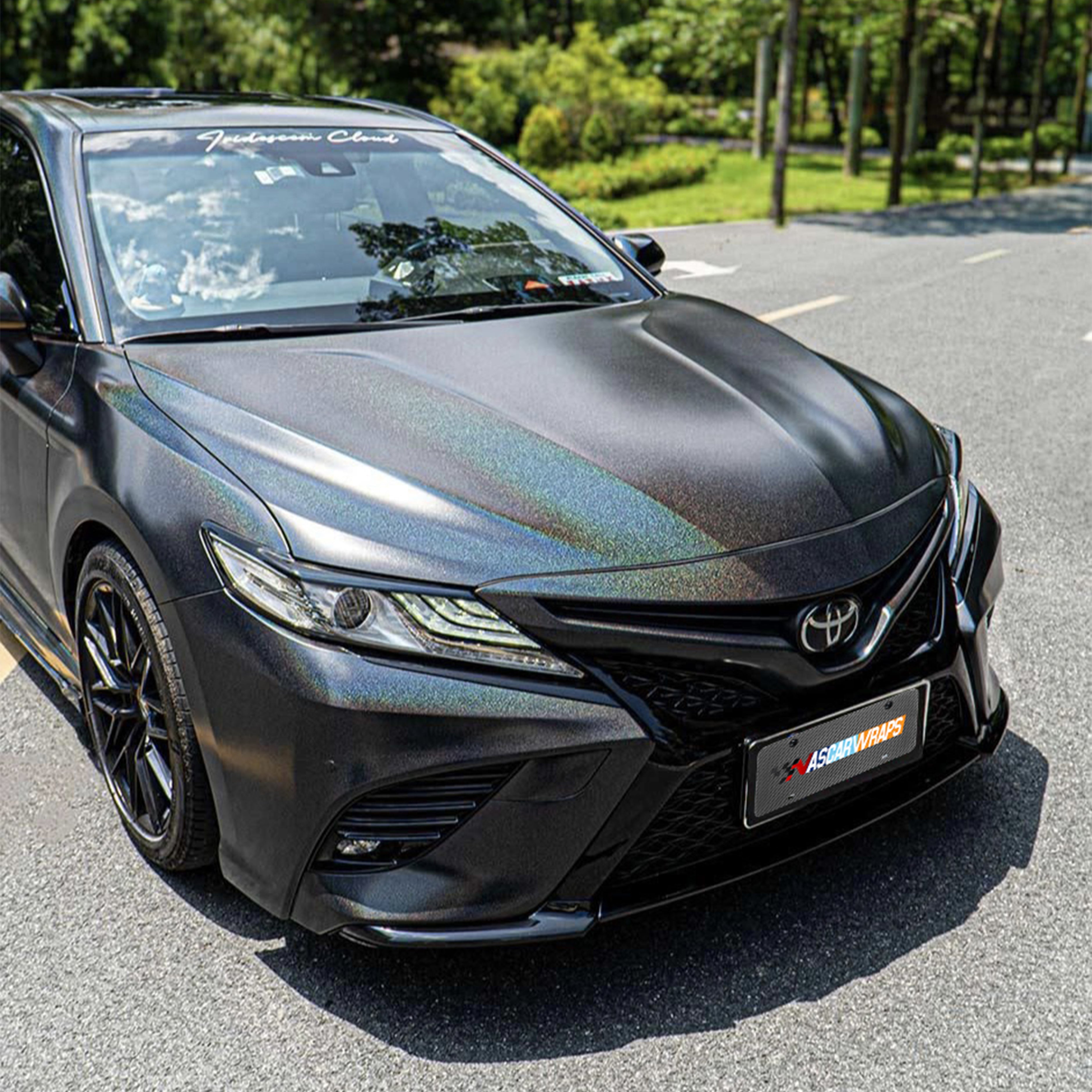 Gloss Rainbow Metallic Black Vinyl Wrap 2023 02