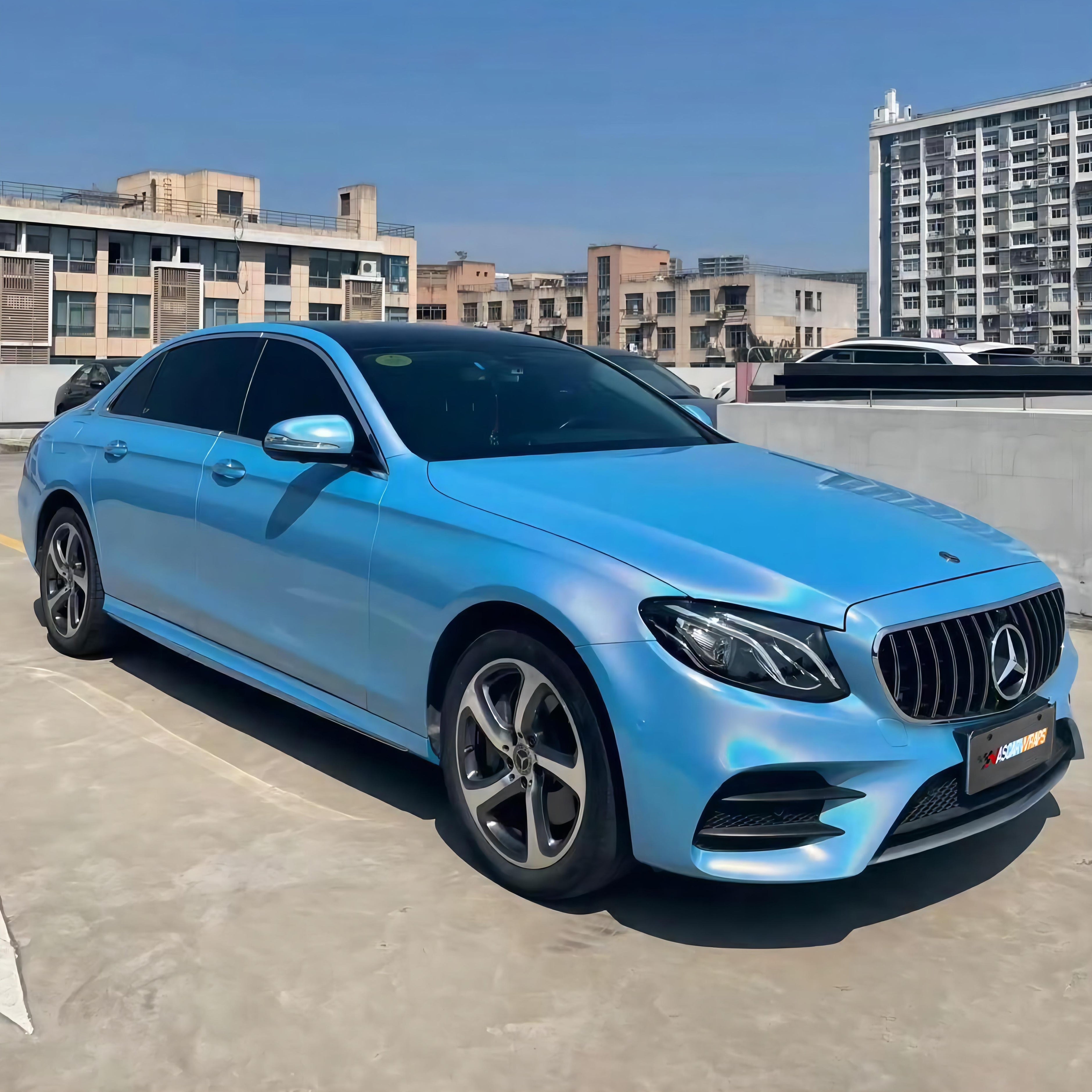 Gloss Rainbow Metallic Blue Vehicle Wrap 202302