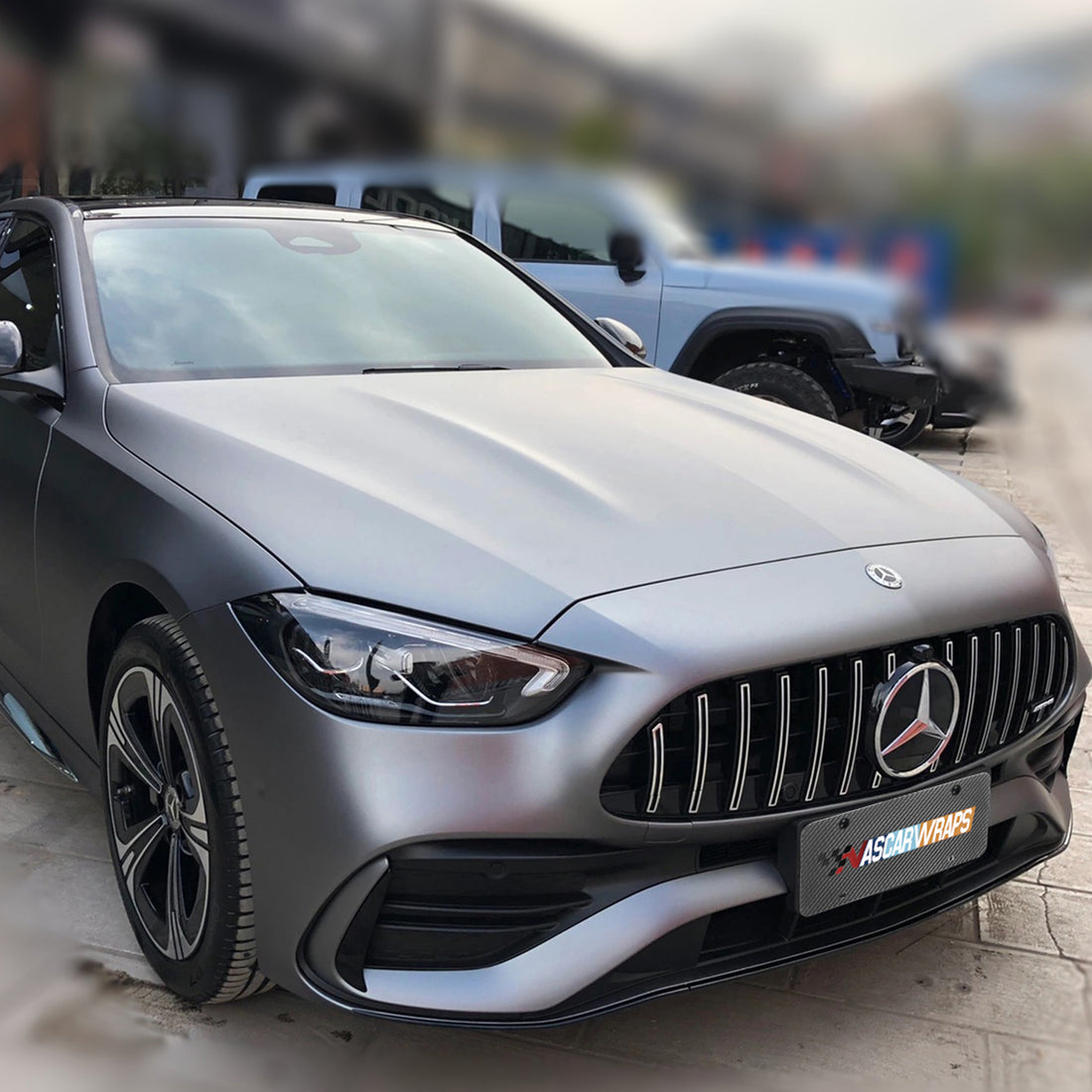 Best AMG Selenite Matte Metallic Dark Grey Vinyl Wrap Vehicle Film